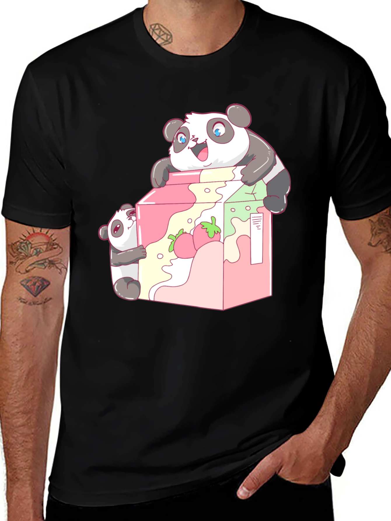 Variant 25 of Panda Strawberry Milk T-Shirt