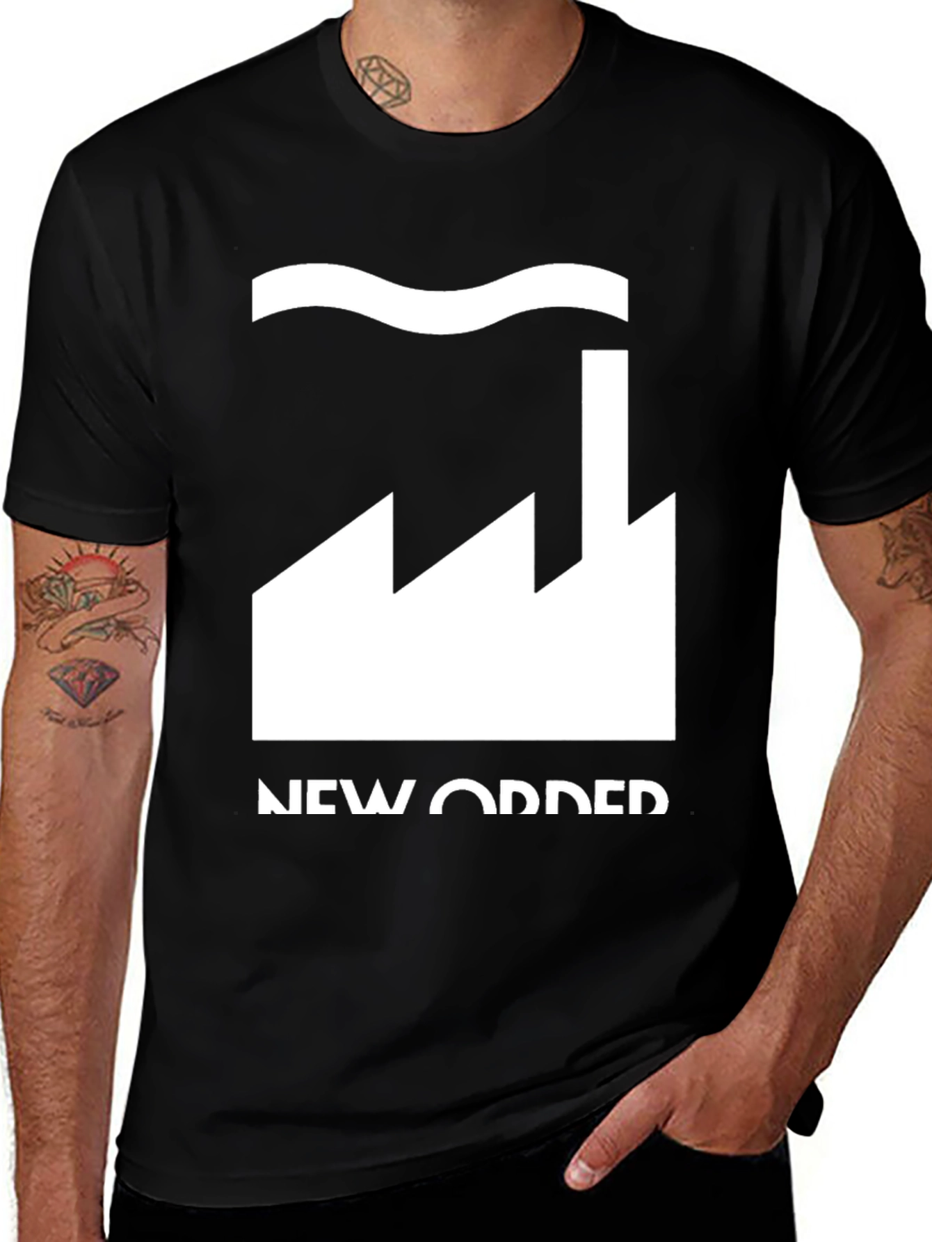 New Order Factory Graphic Tee - Black Cotton
