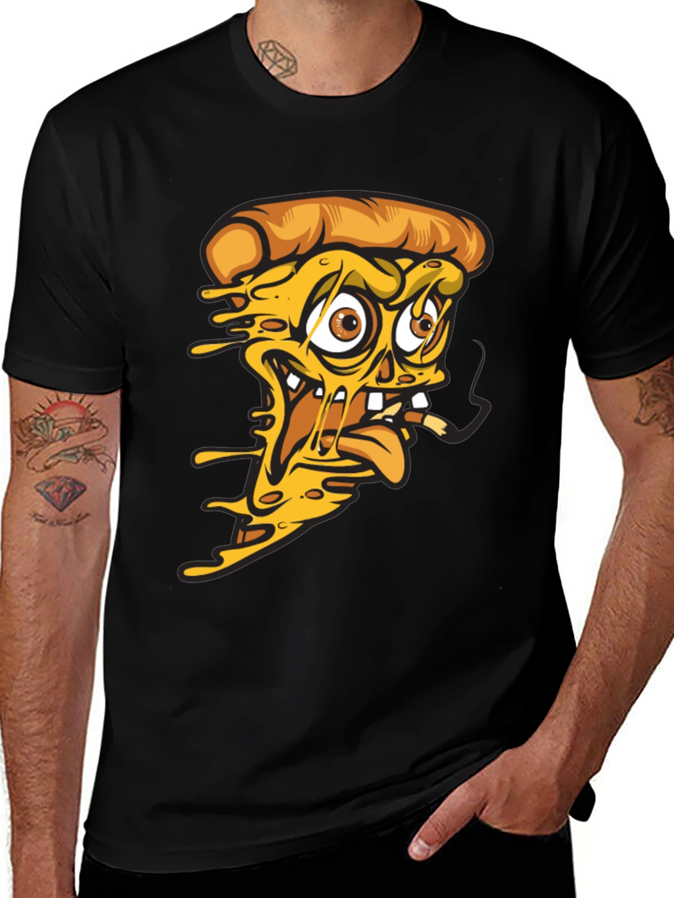 Variant 12 of Pizza Smoking T-Shirt - Unique Graphic Tee