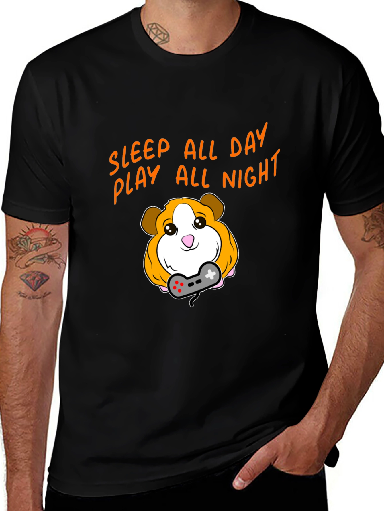 Variant 27 of Sleep All Day Play All Night Gaming Guinea Pig T-Shirt