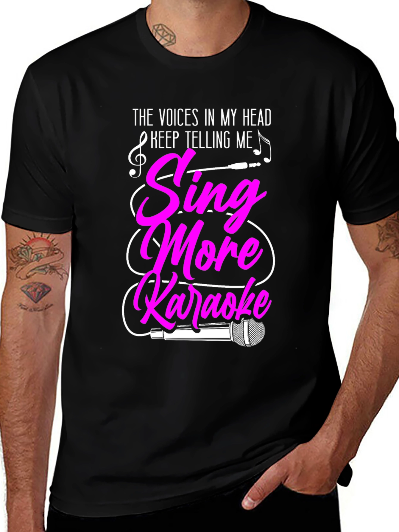 Black Sing More Karaoke Graphic T-Shirt main image
