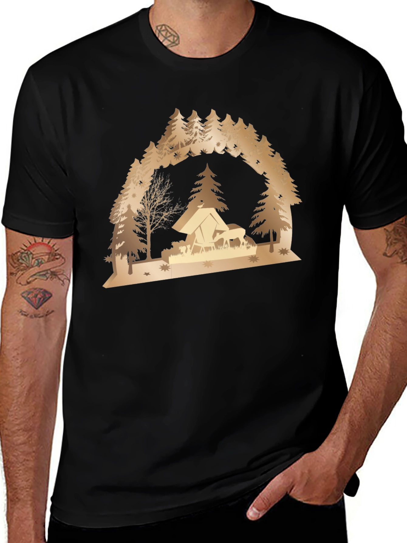 Variant 11 of Camping Scene Graphic Tee - Nature Lover Shirt