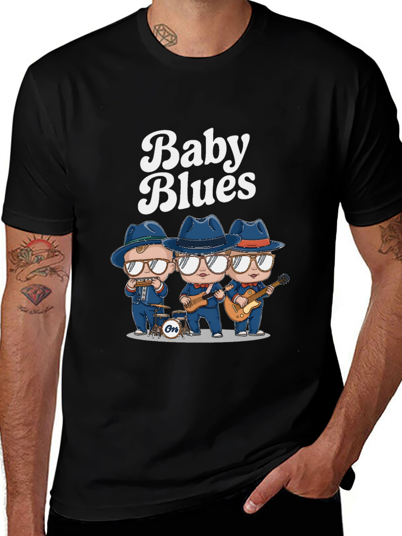 Variant 5 of Baby Blues Band Tee - Cool Black T-Shirt