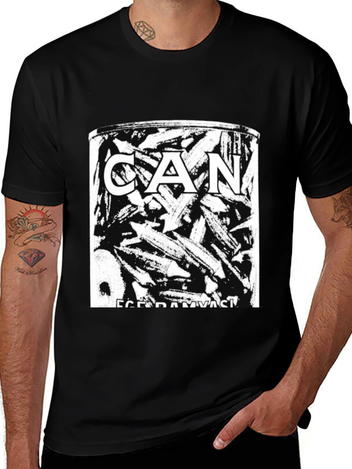 CAN Ege Bamyasi Album Cover Black T-Shirt