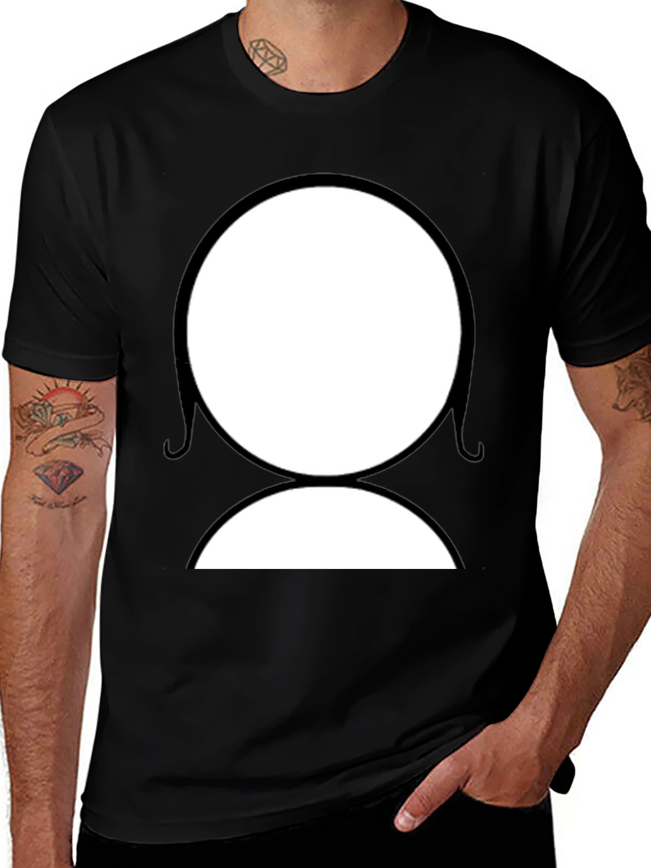 Variant 26 of Abstract Face Black T-Shirt - Modern Graphic Tee
