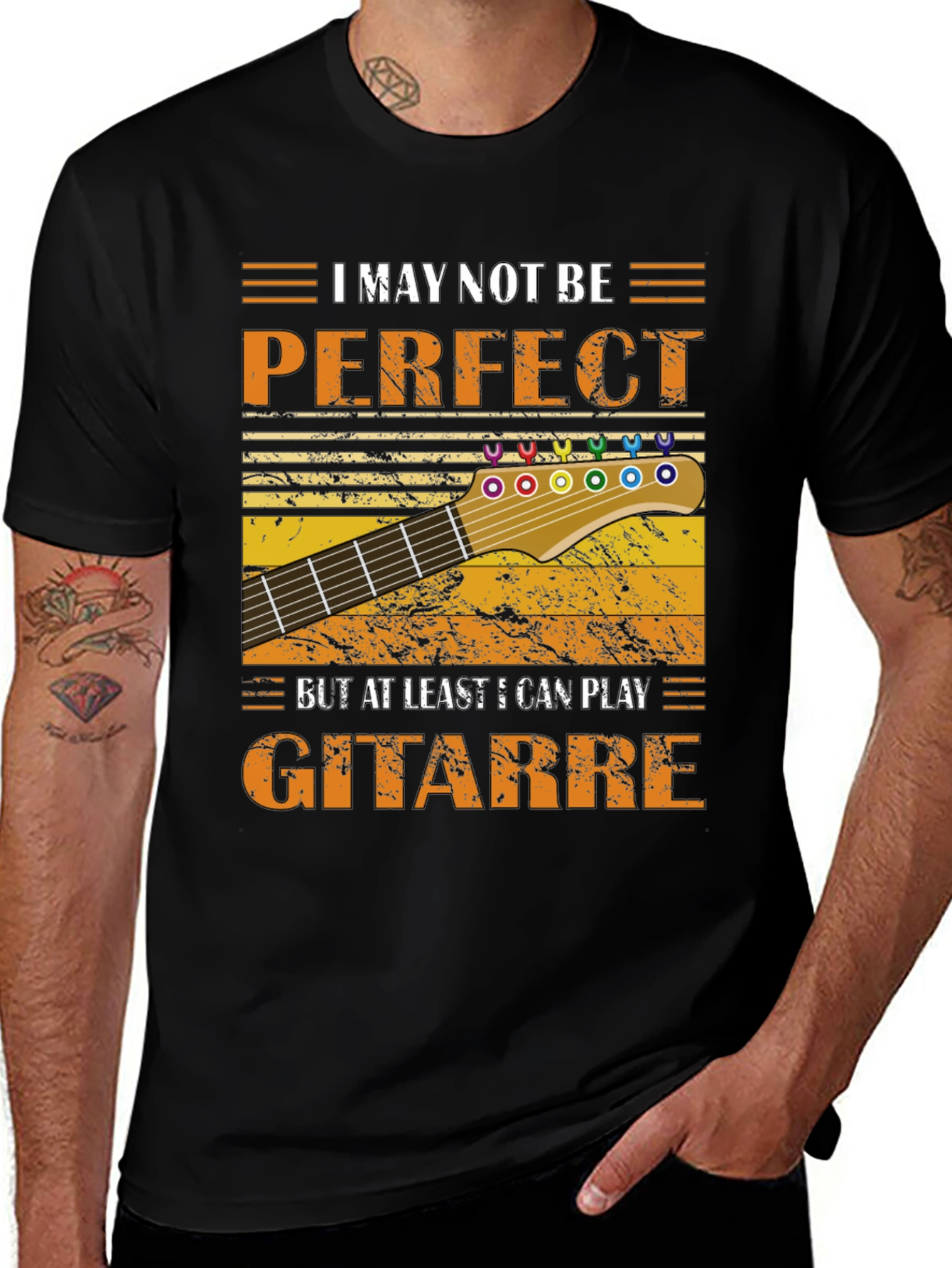 Variant 17 of Guitar Player Graphic Tee - I May Not Be Perfect