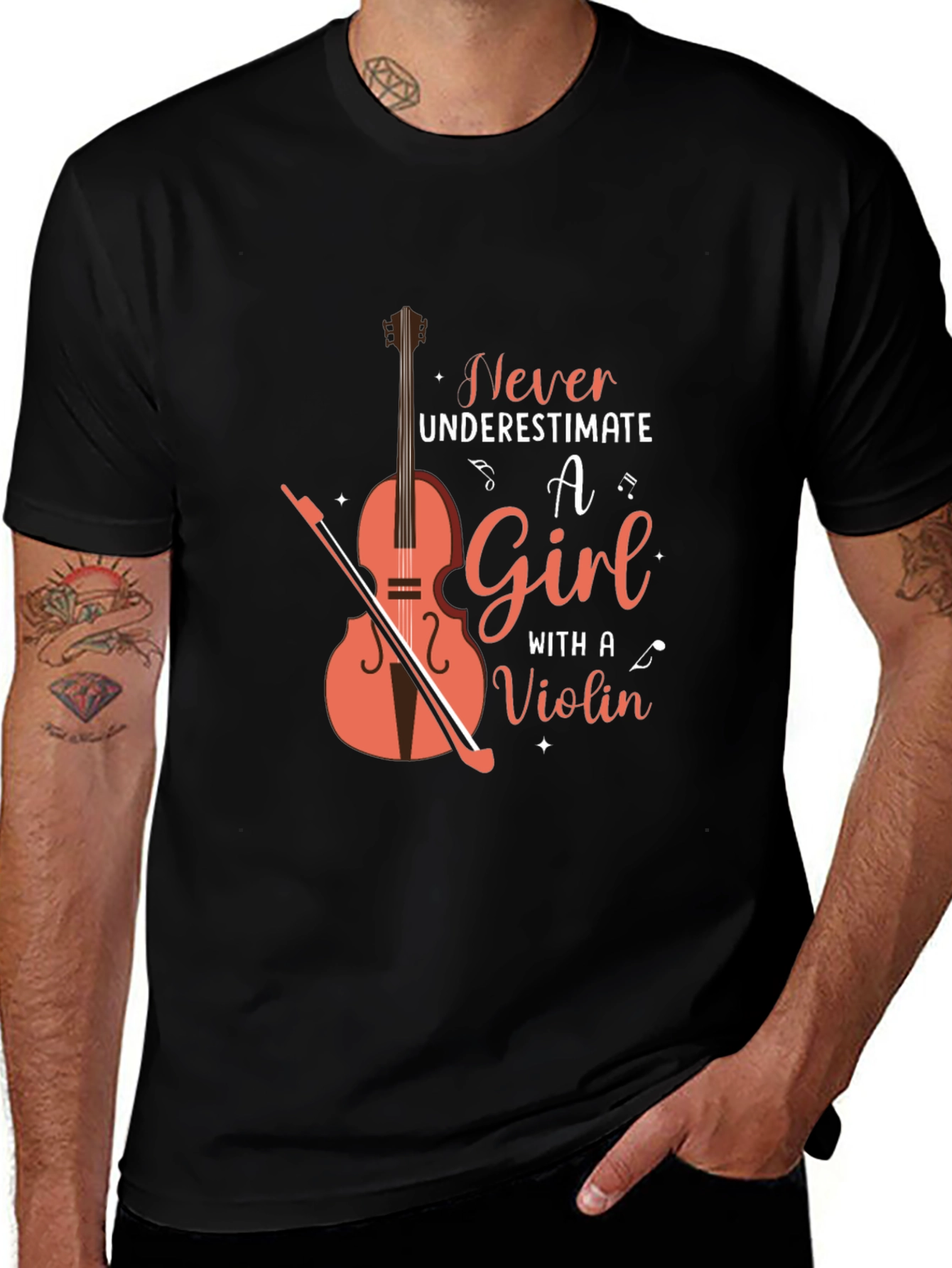 Variant 13 of Violin Girl Graphic Tee - Music Lover T-Shirt