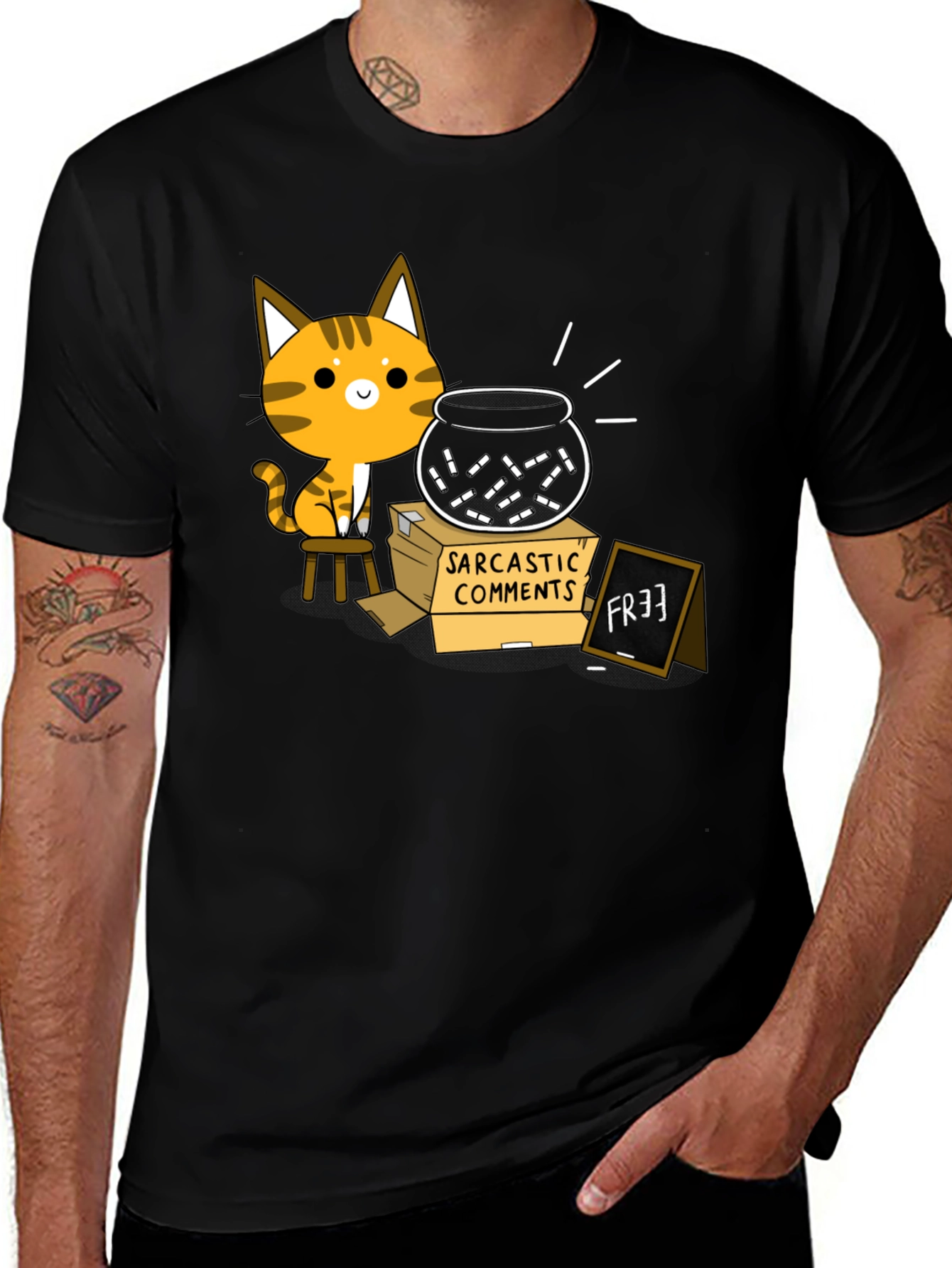 Variant 14 of Sarcastic Cat Comments Graphic T-Shirt