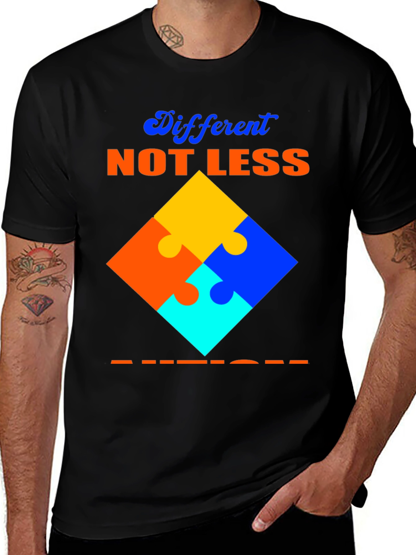 Variant 29 of Autism Awareness T-Shirt Different Not Less Puzzle Design