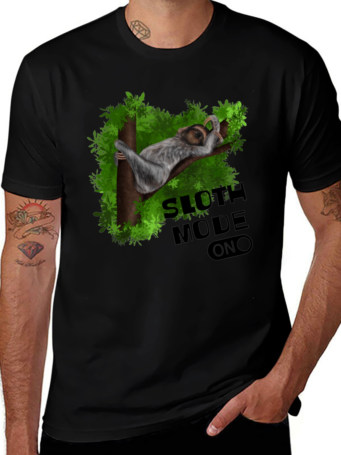 Black Sloth Mode On Graphic T-Shirt - Relaxed Fit main image