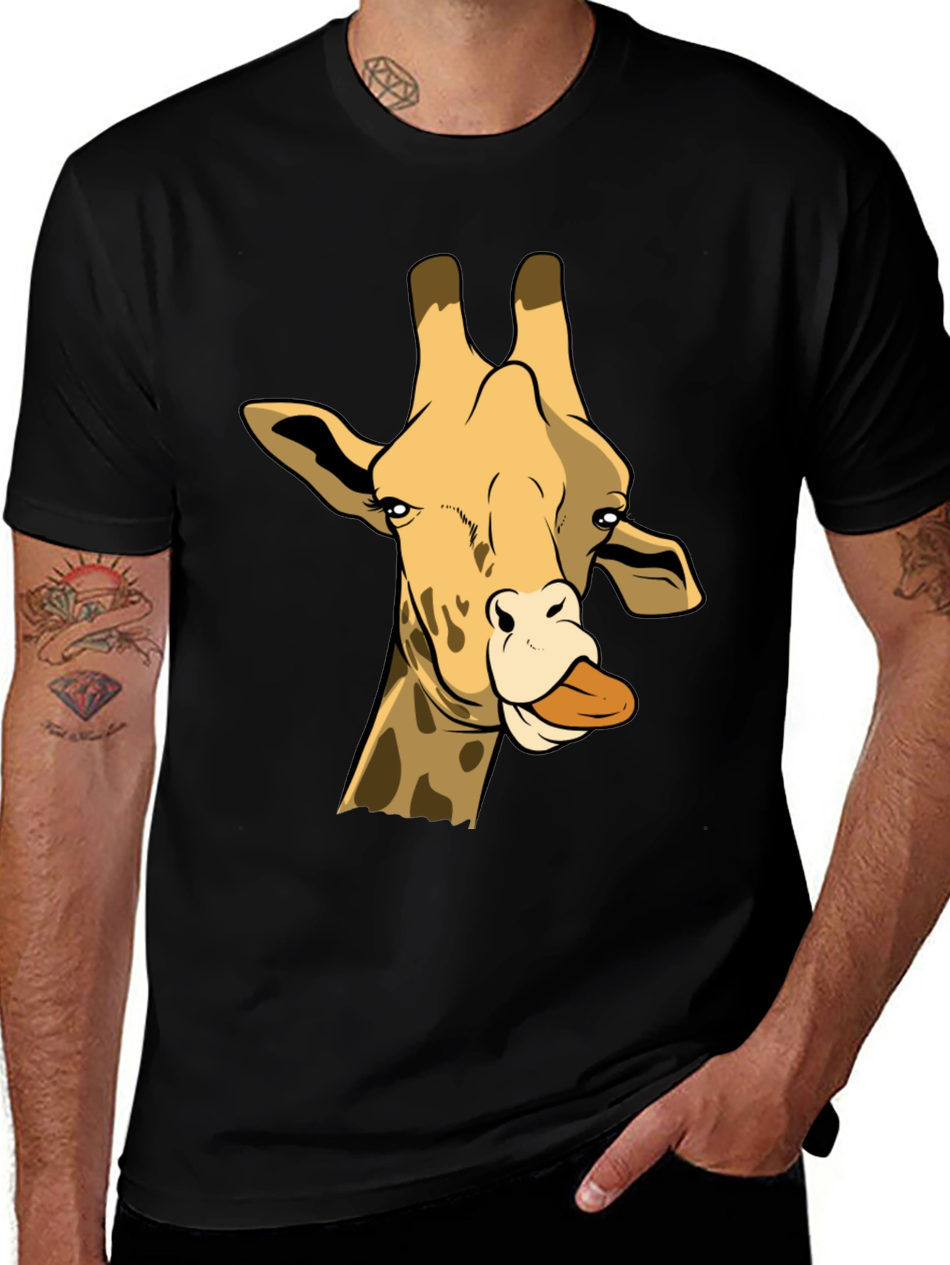 Variant 5 of Funny Giraffe T-Shirt - Cartoon Animal Tee