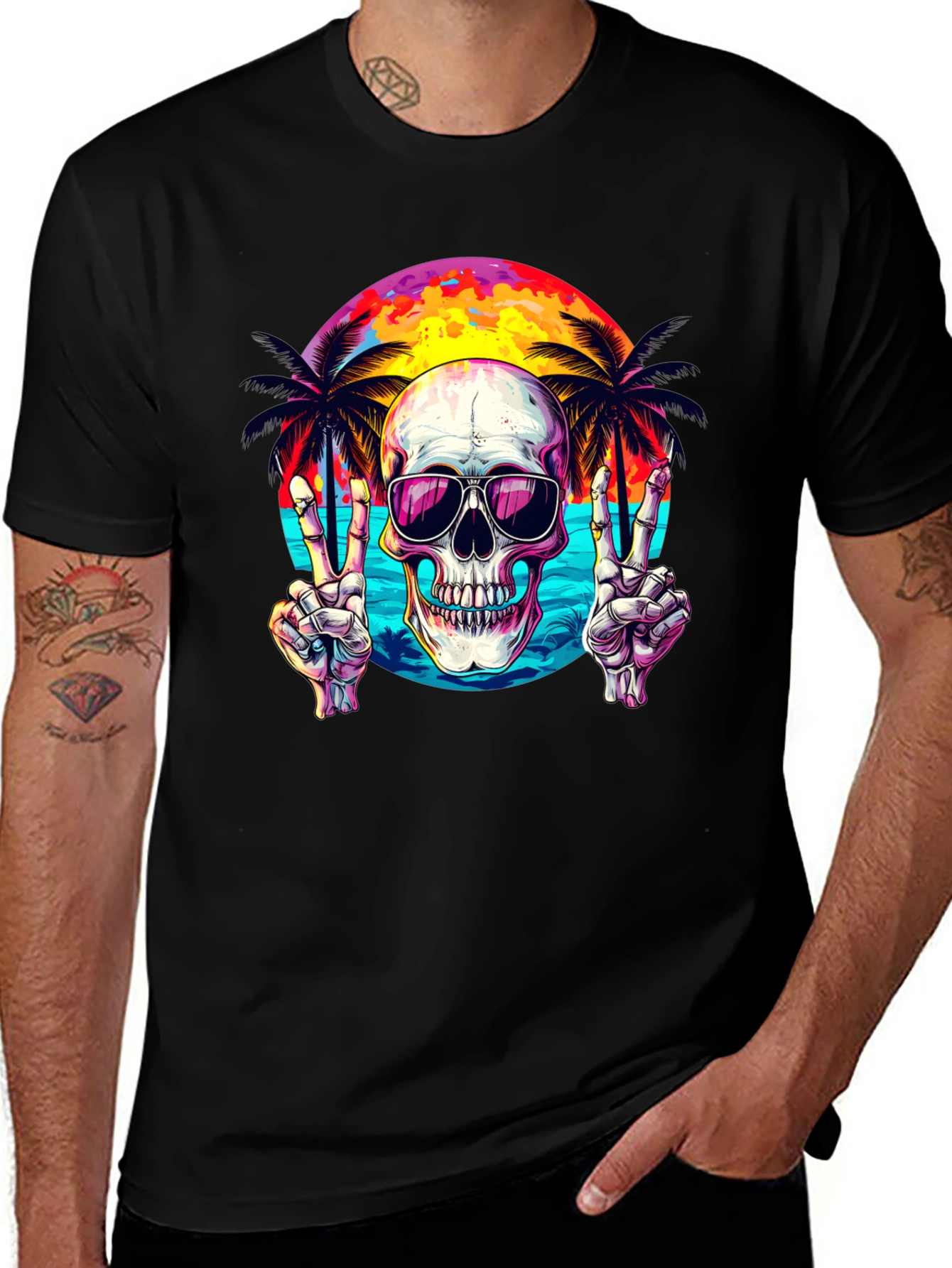 Skull & Sunset Graphic Tee