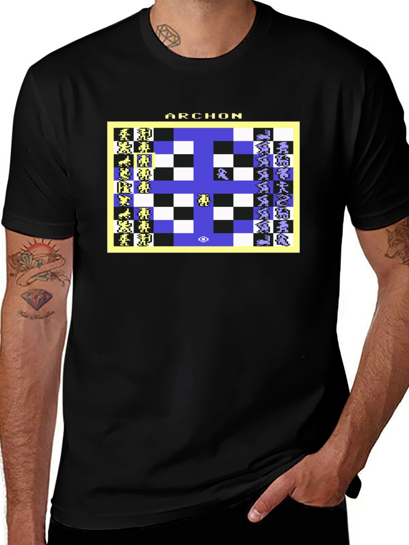 Archon Chess Game T-Shirt - Retro 8-Bit Design