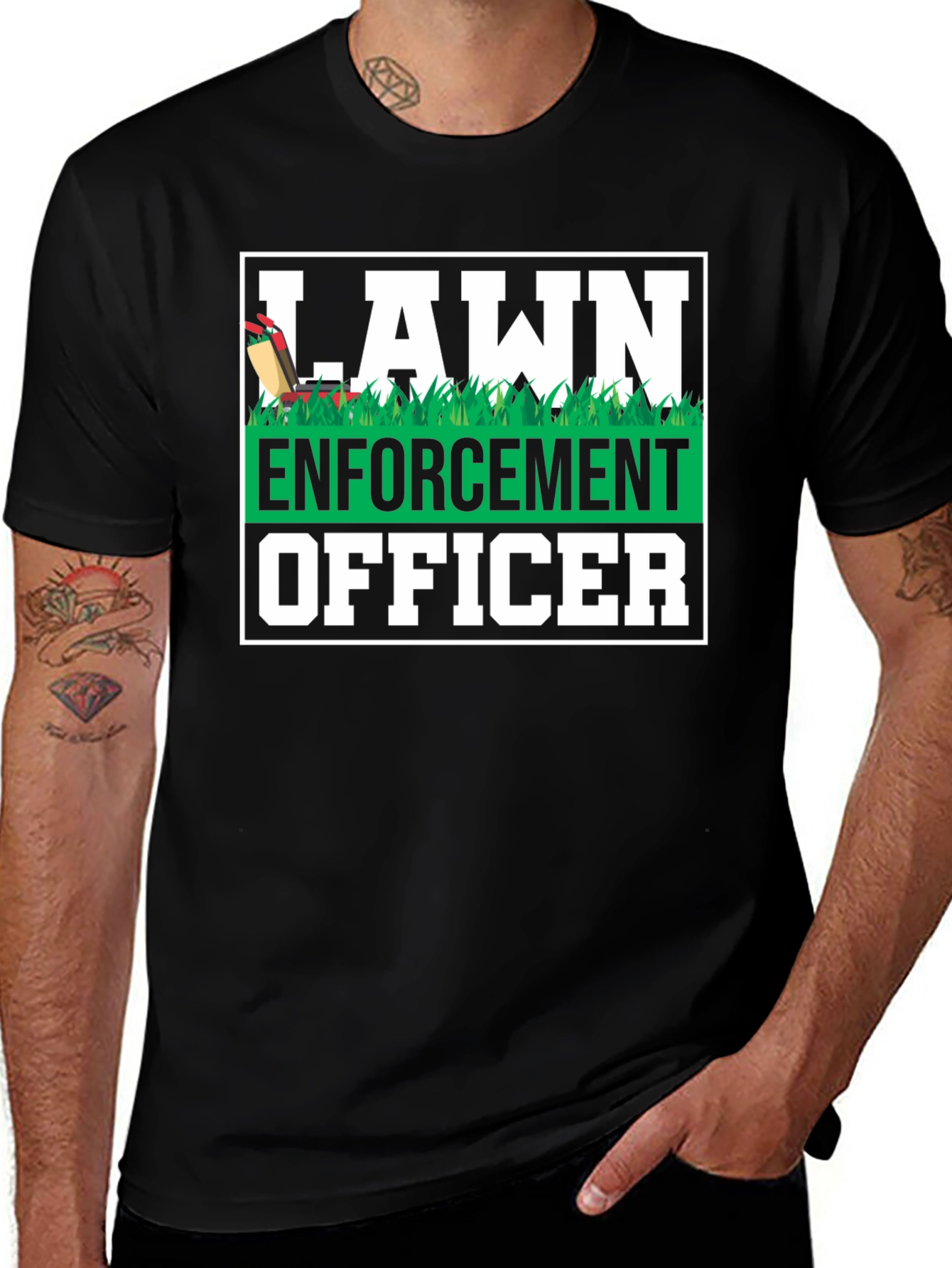 Lawn Enforcement Officer Graphic T-Shirt