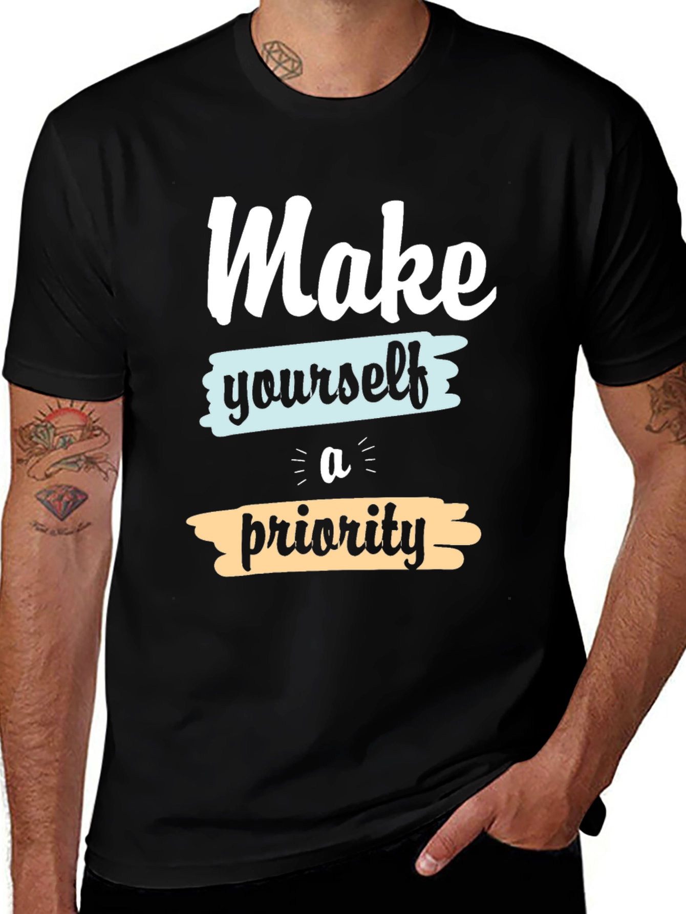 Variant 5 of Make Yourself a Priority Black T-Shirt