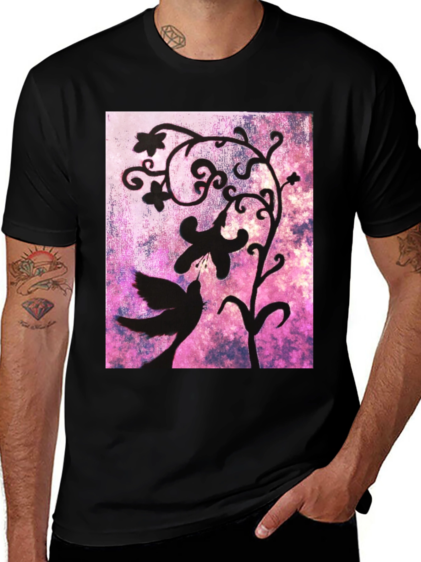 Variant 23 of Bird & Floral Silhouette Graphic Tee