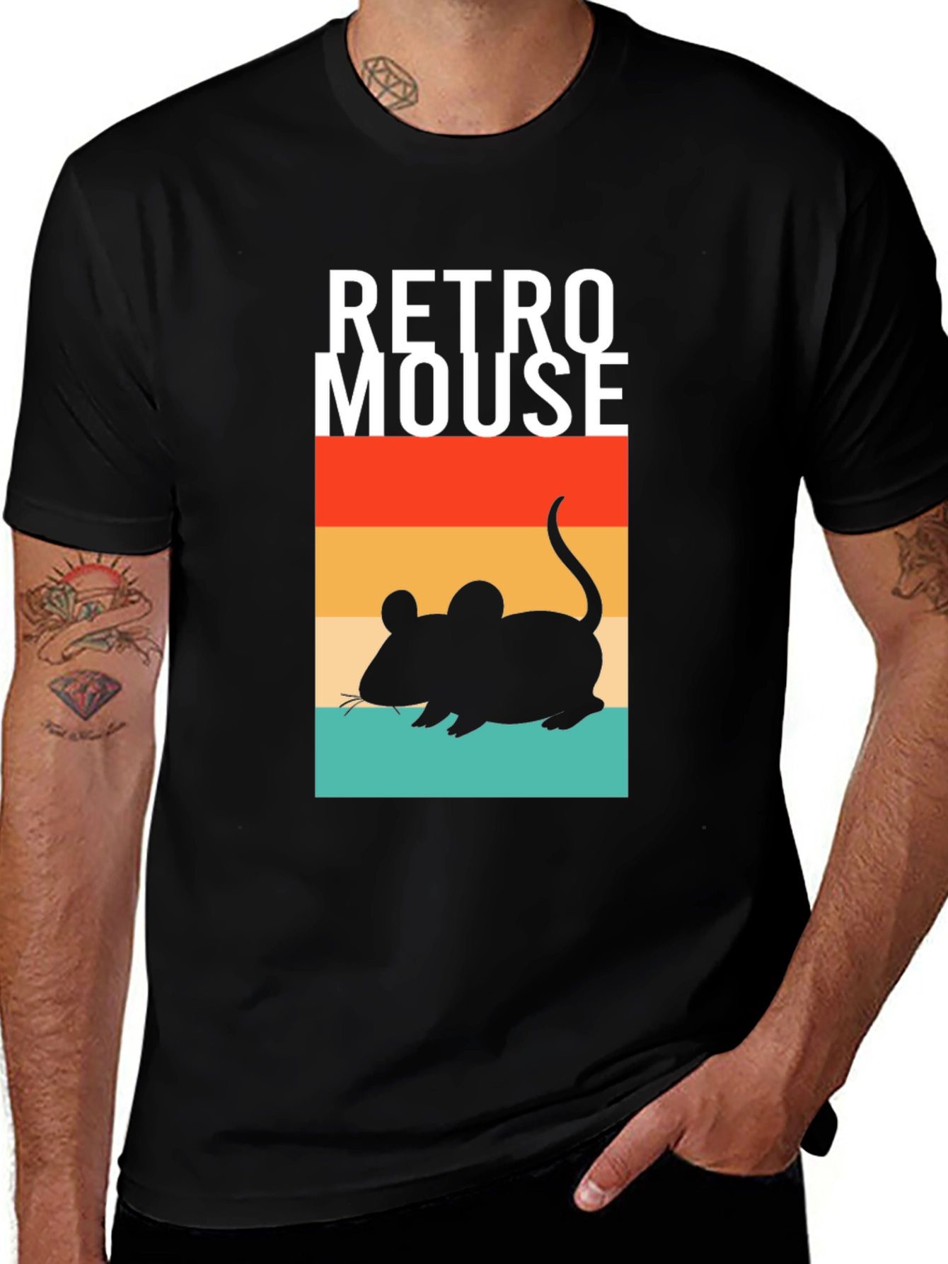 Variant 5 of Retro Mouse Graphic T-Shirt - Vintage Style Black Tee
