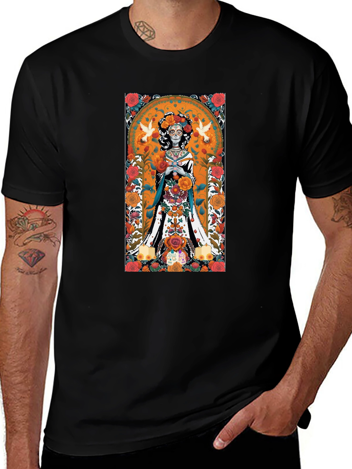 Day of the Dead Woman Black T-Shirt