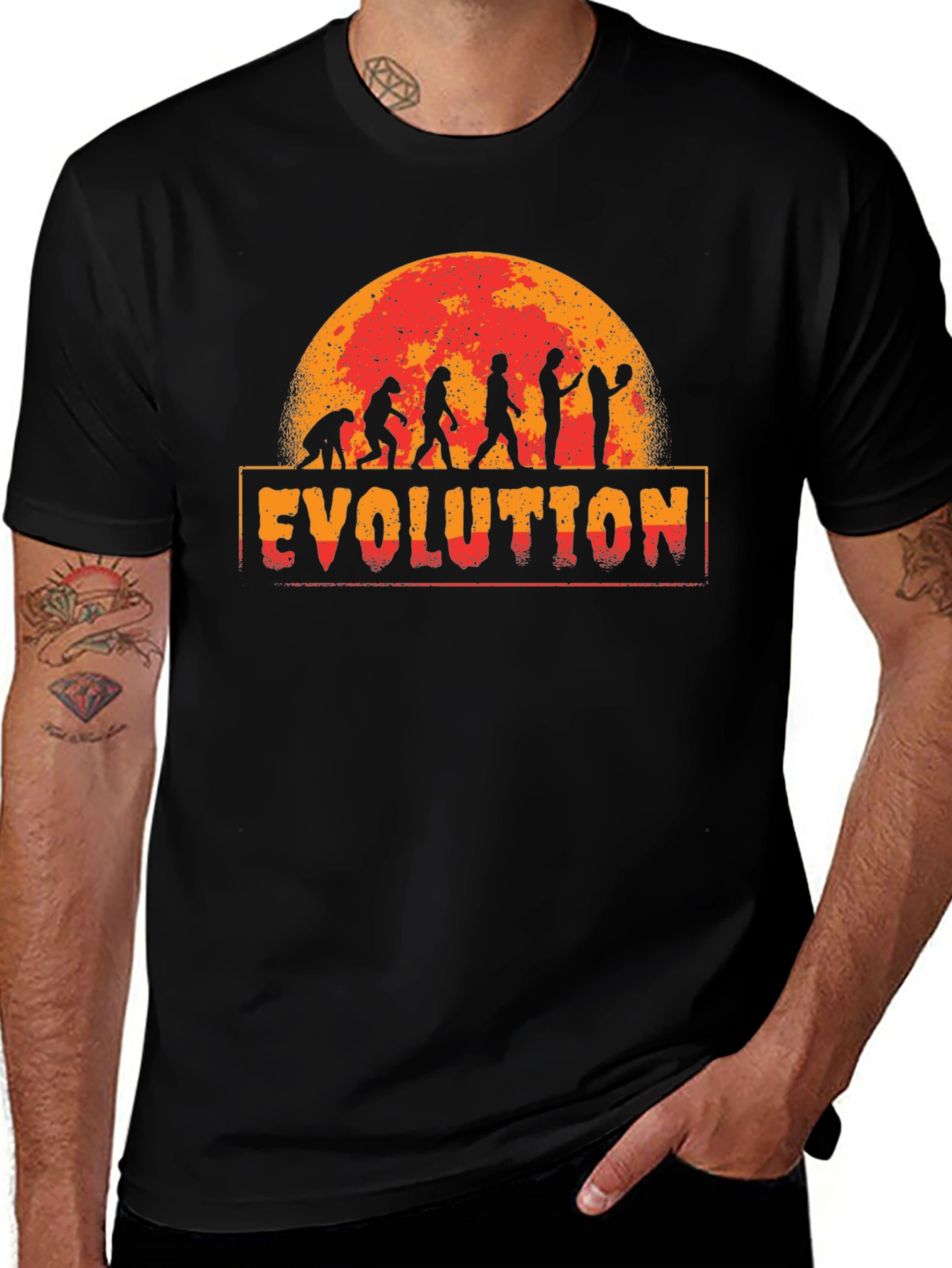 Variant 4 of Basketball Evolution Graphic Print T-Shirt