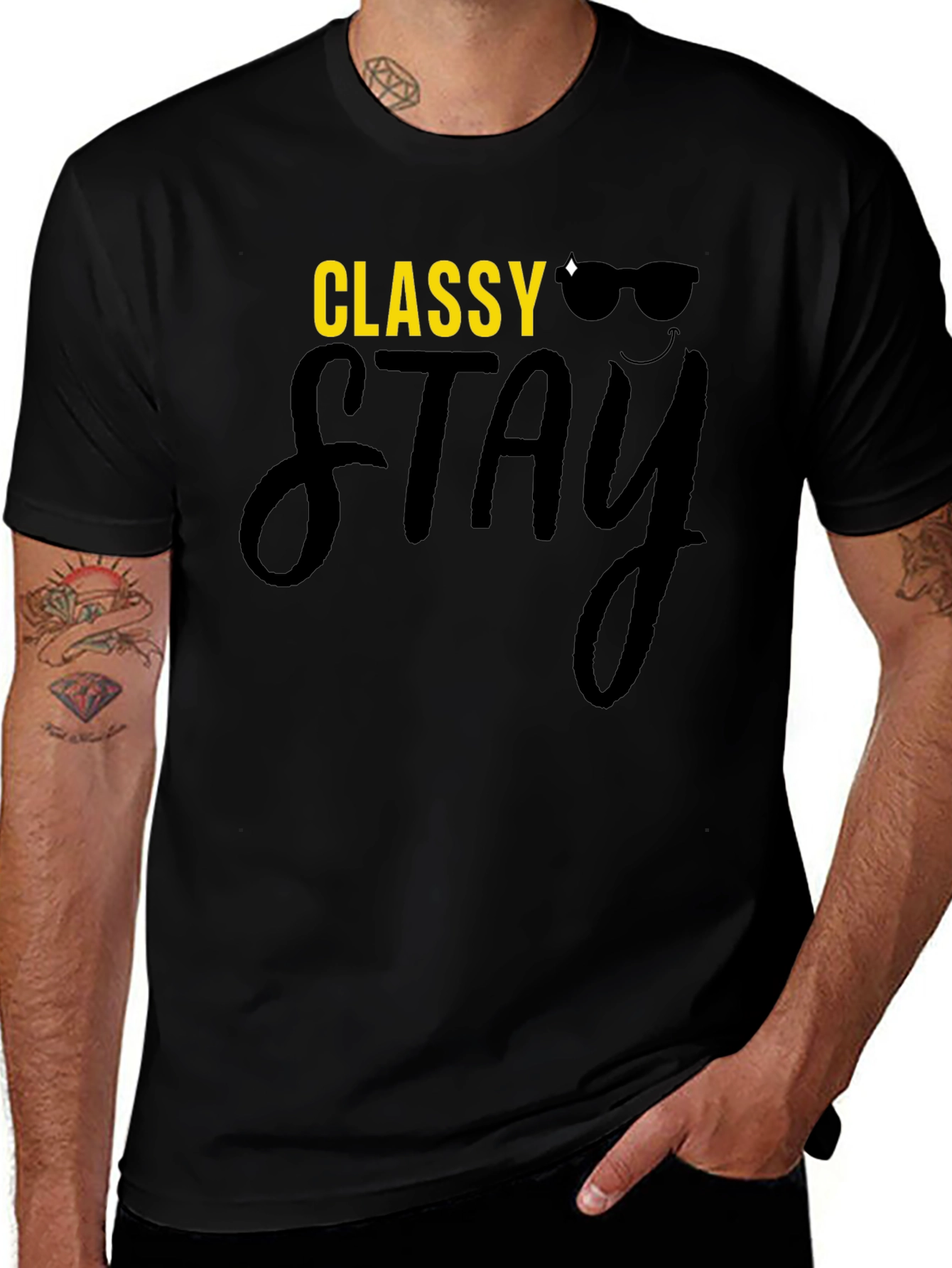 Variant 2 of Classy Stay Black Graphic T-Shirt