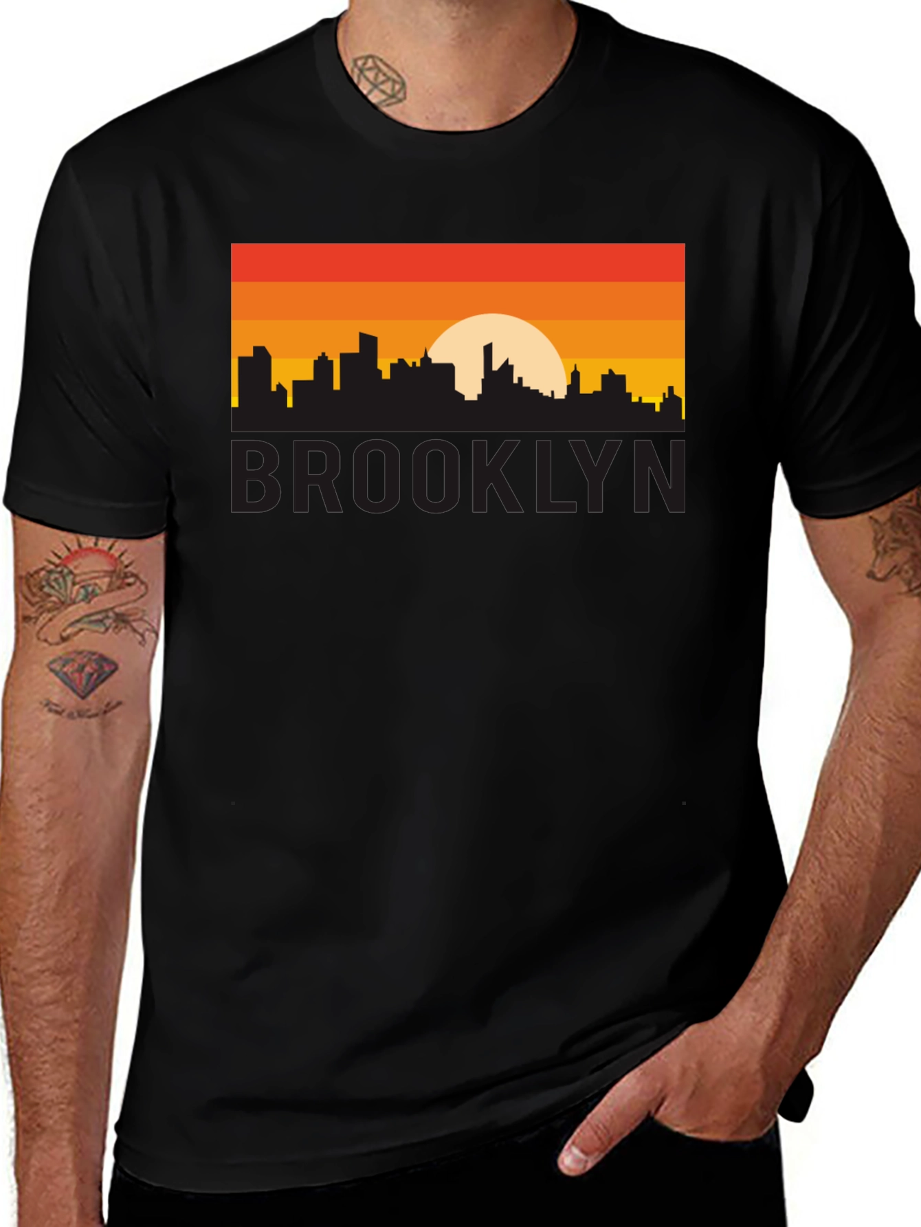 Brooklyn Sunset Graphic Tee - Black