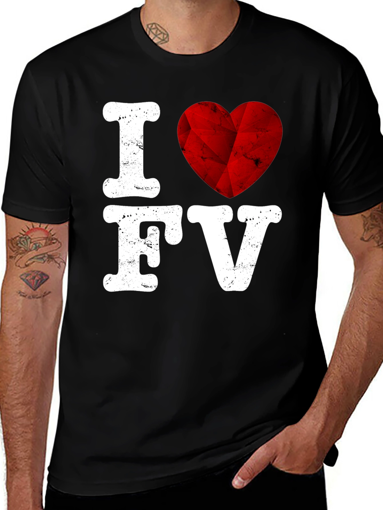Variant 28 of I Heart FV Black Graphic Tee Shirt