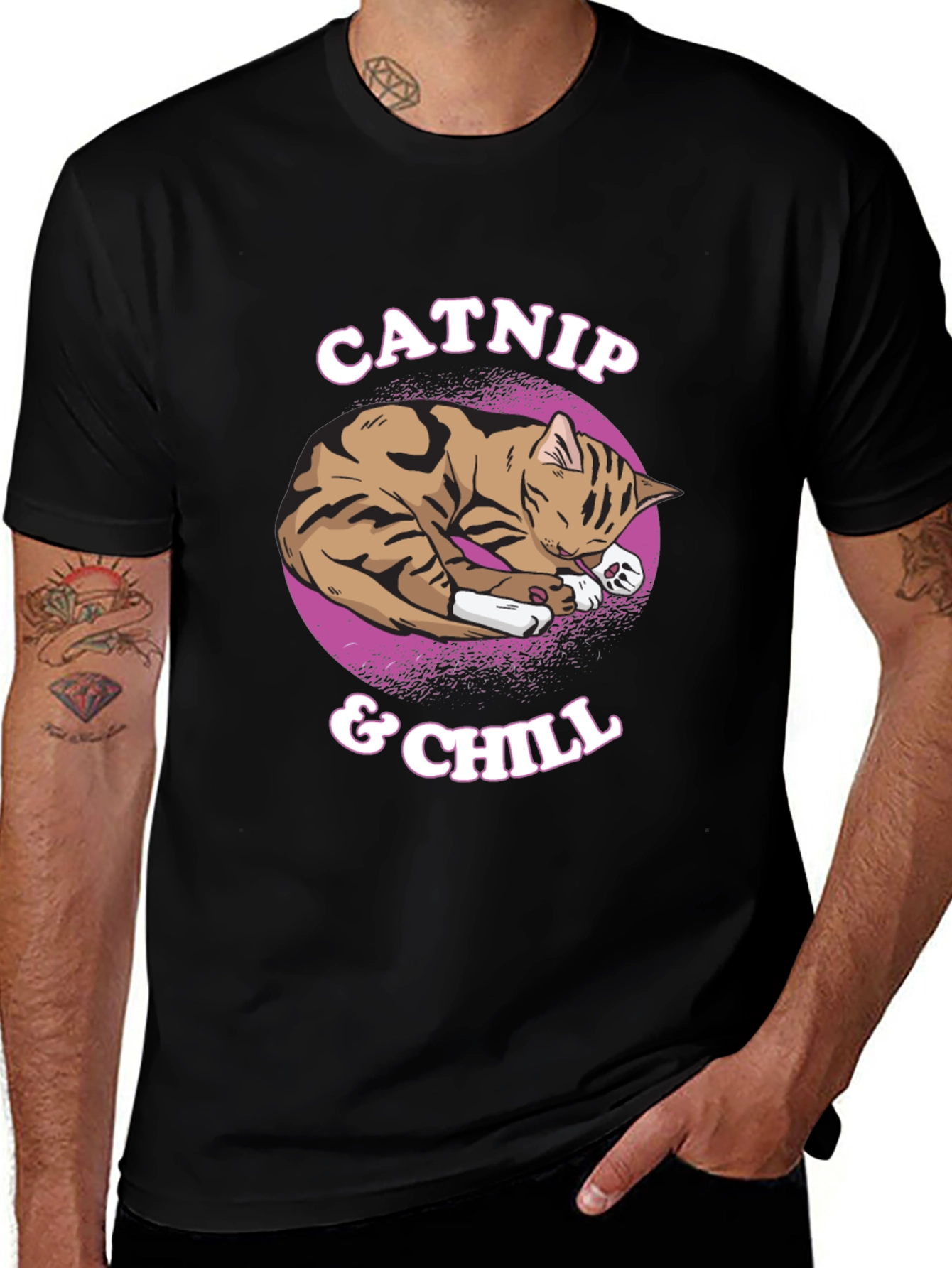 Catnip & Chill T-Shirt - Cute Cat Graphic Tee