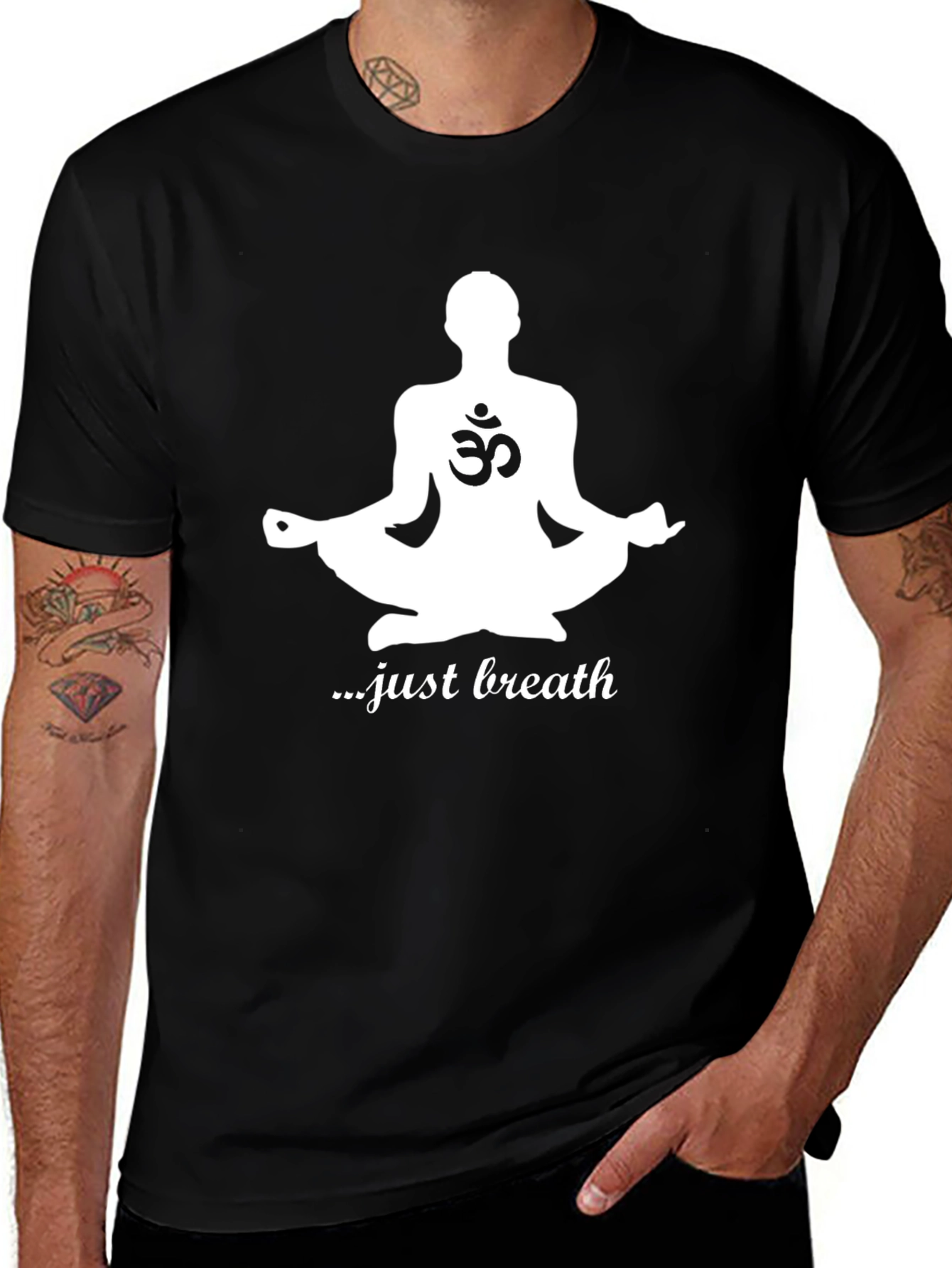 Variant 21 of Yoga Om Symbol T-Shirt - Just Breath Meditation Tee
