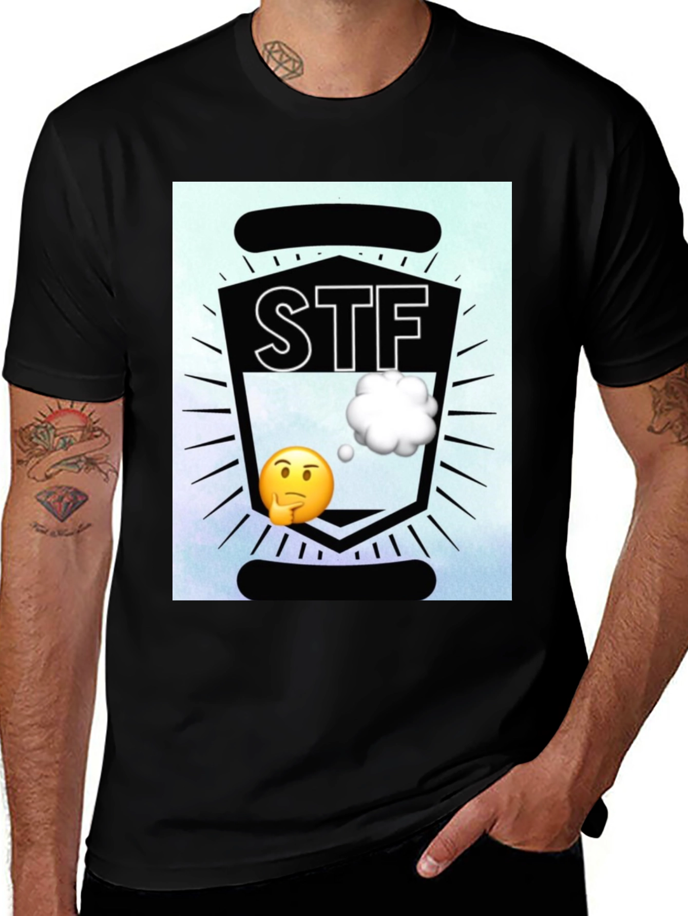 Variant 13 of STF Emoji Graphic T-Shirt - Black