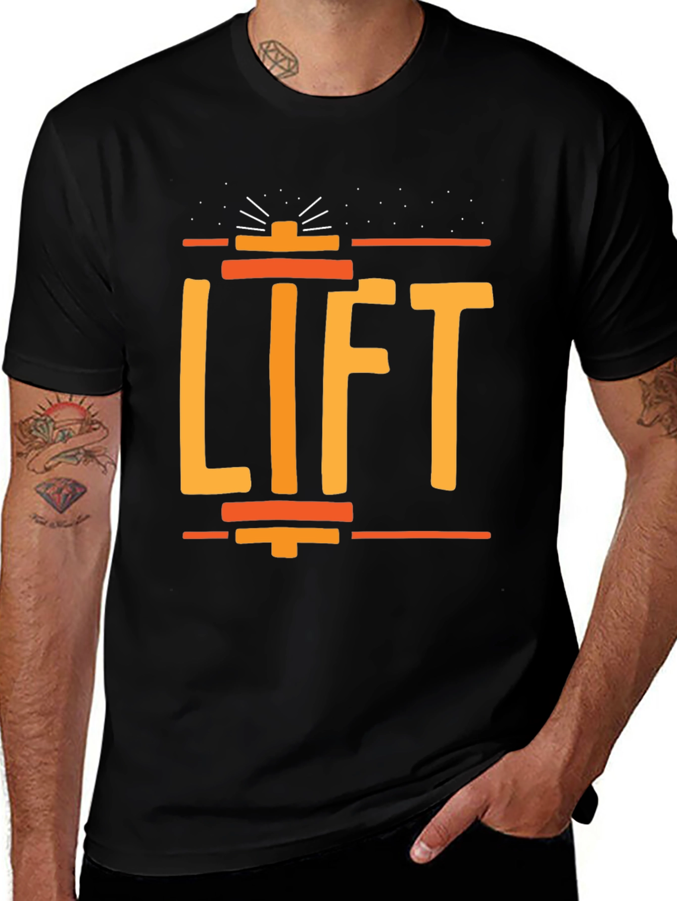 Variant 28 of Lift T-Shirt - Black Gym Workout Tee