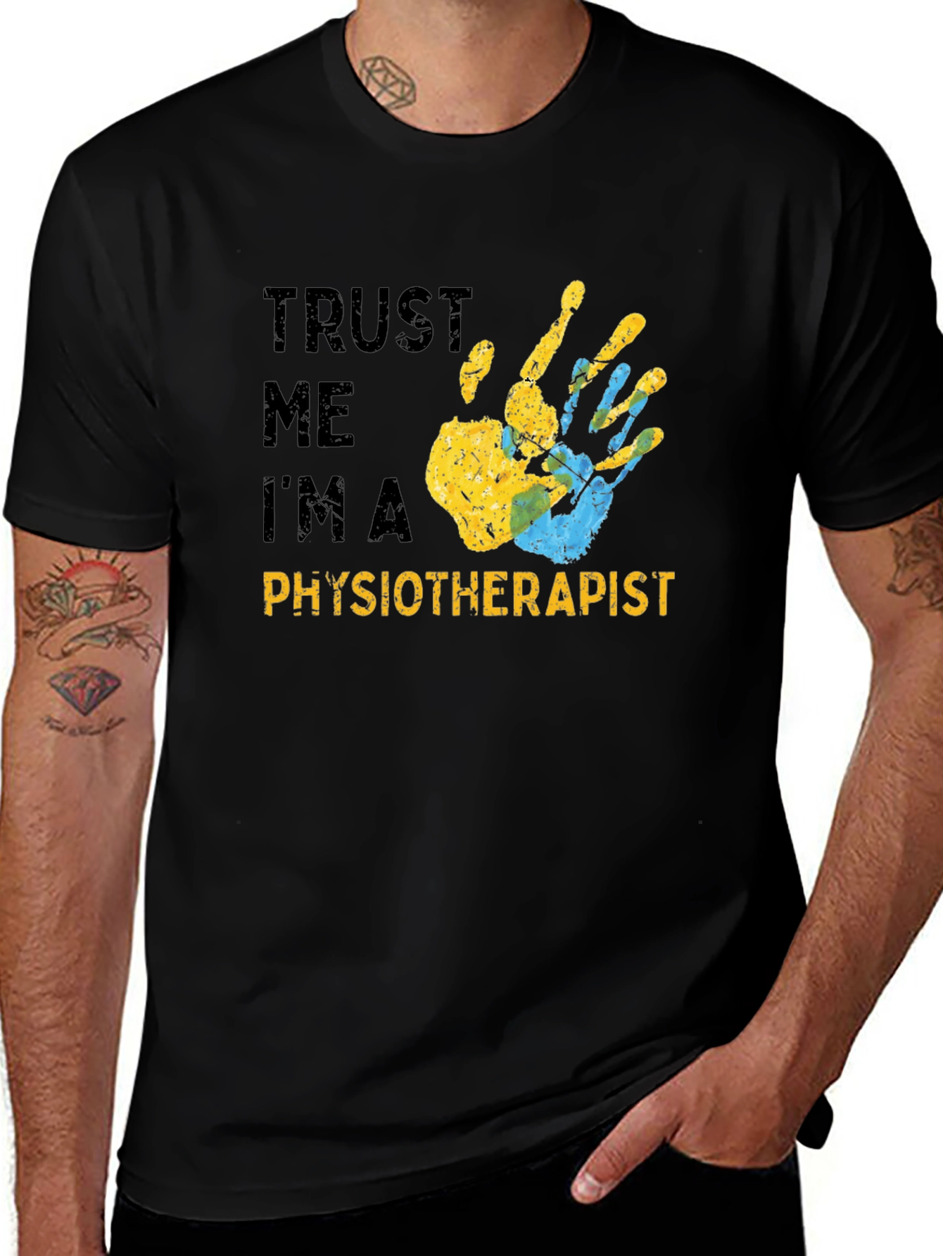 Variant 14 of Trust Me I'm a Physiotherapist Black T-Shirt