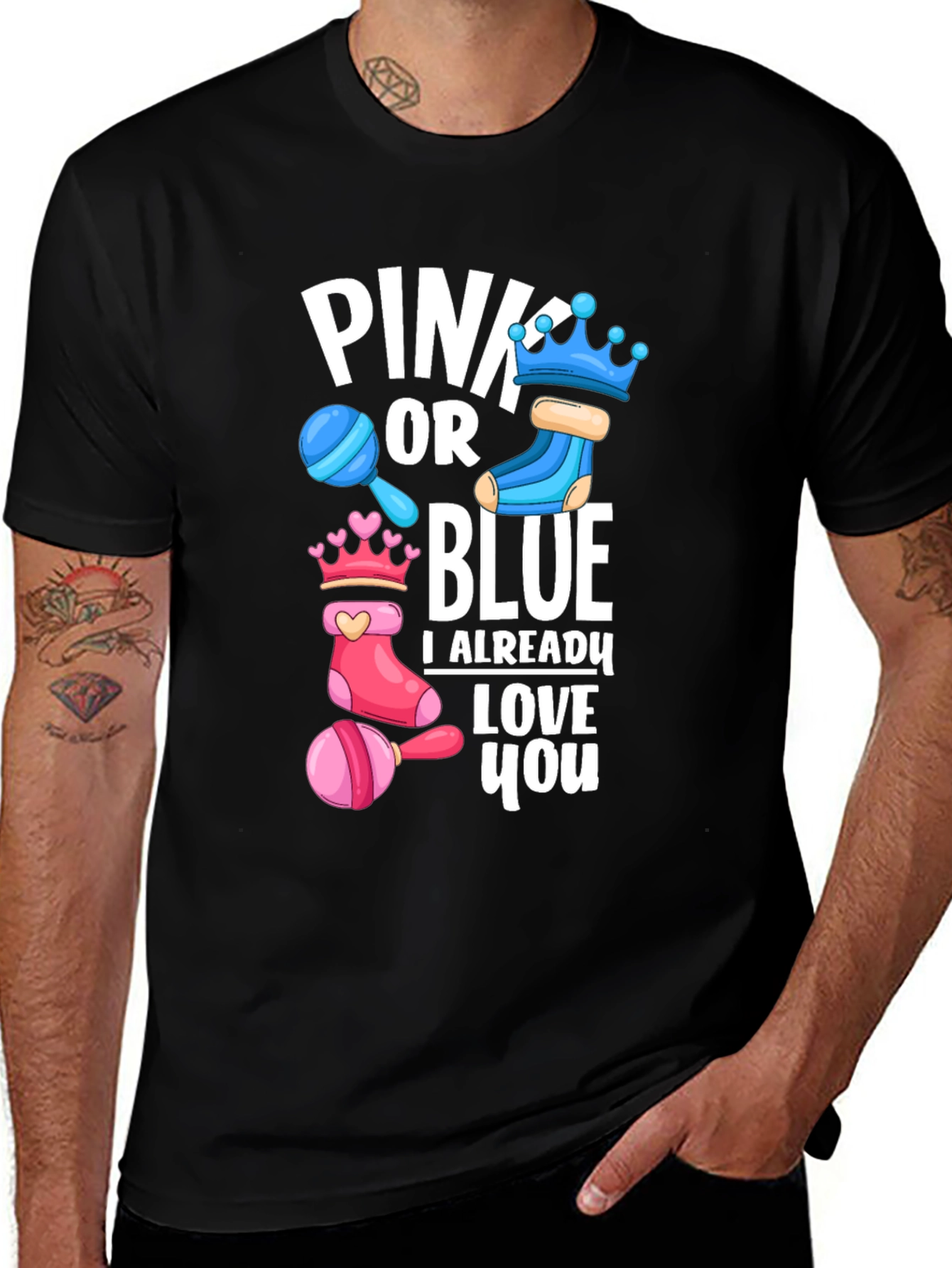 Variant 16 of Pink or Blue Baby Shower T-Shirt