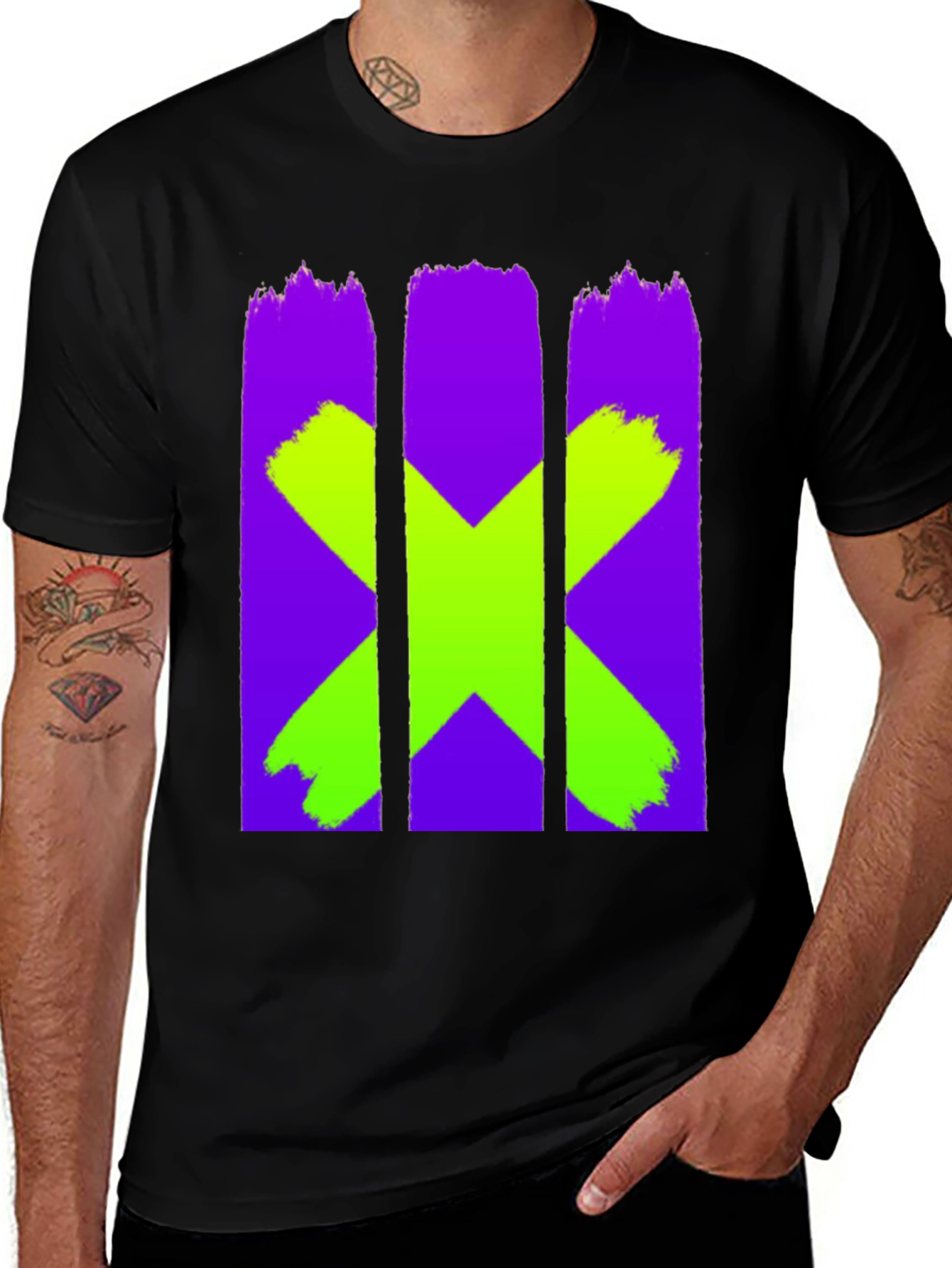 Variant 5 of Bold X Graphic Black Tee
