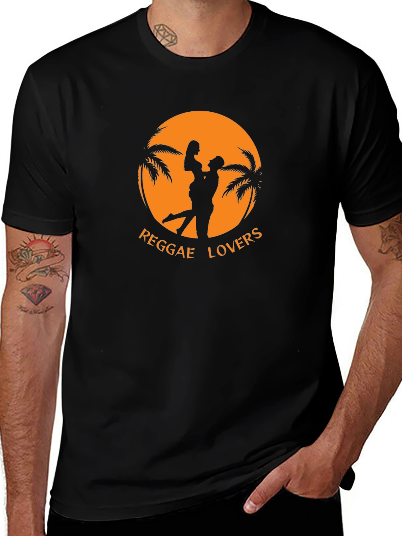 Variant 13 of Reggae Lovers T-Shirt - Island Vibes Black Tee
