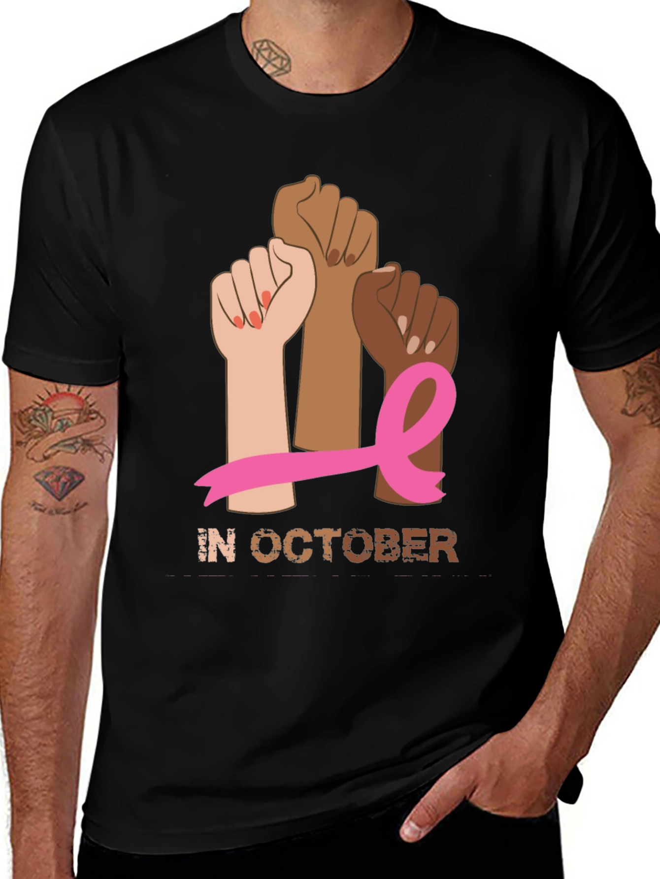 Black Breast Cancer Awareness Month T-Shirt main image