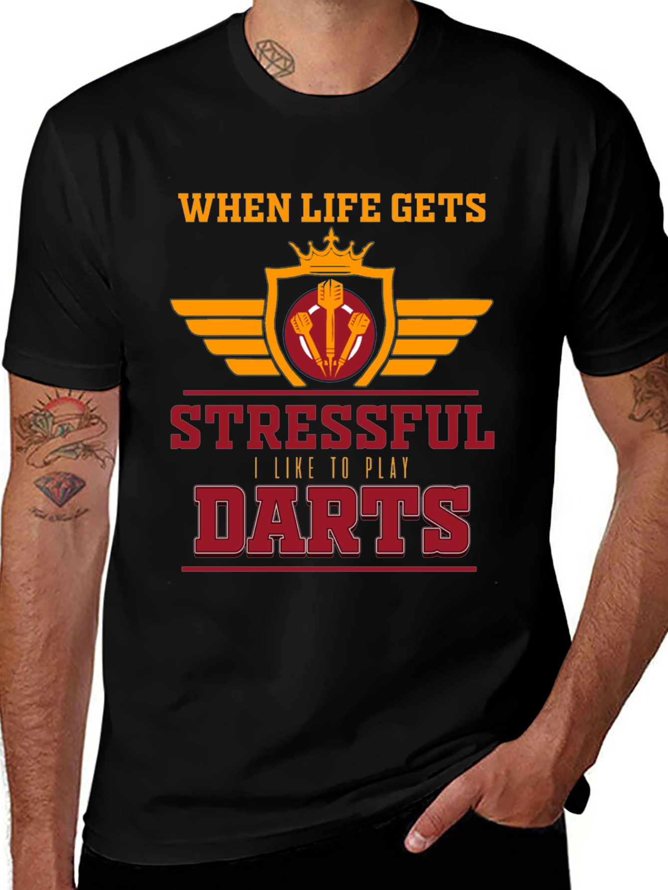 Variant 3 of Stressful Darts Black T-Shirt