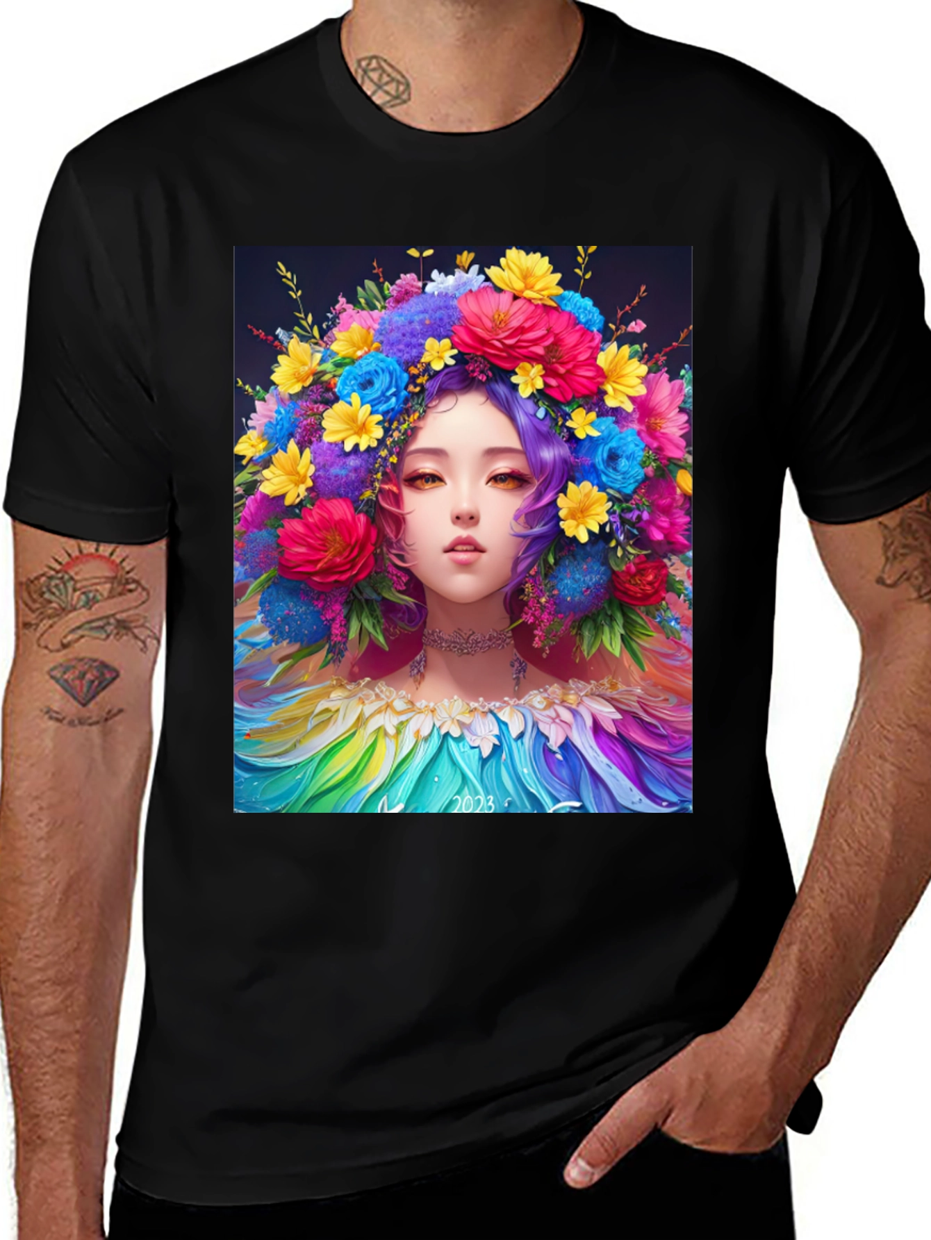 Floral Crown Girl Graphic Tee
