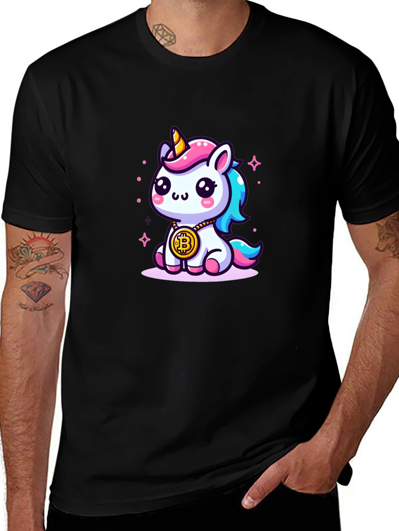 Variant 19 of Bitcoin Unicorn Graphic Tee - Crypto Cute