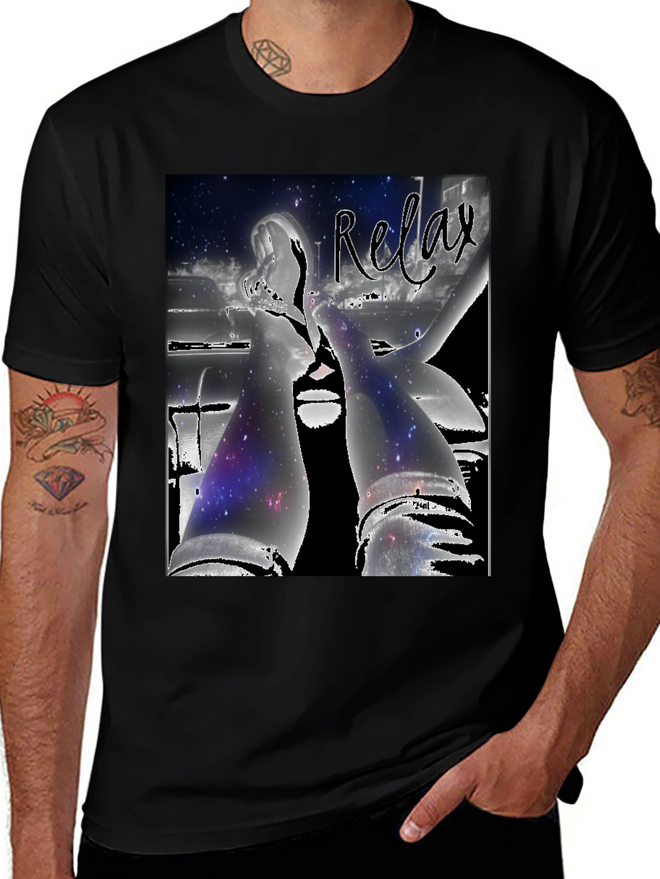 Variant 29 of Relax Graphic Tee - Stylish Galaxy Design