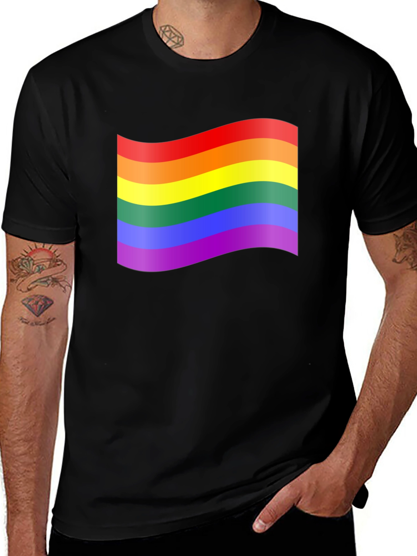 Variant 25 of Pride Flag Graphic Tee - Unisex Black T-Shirt