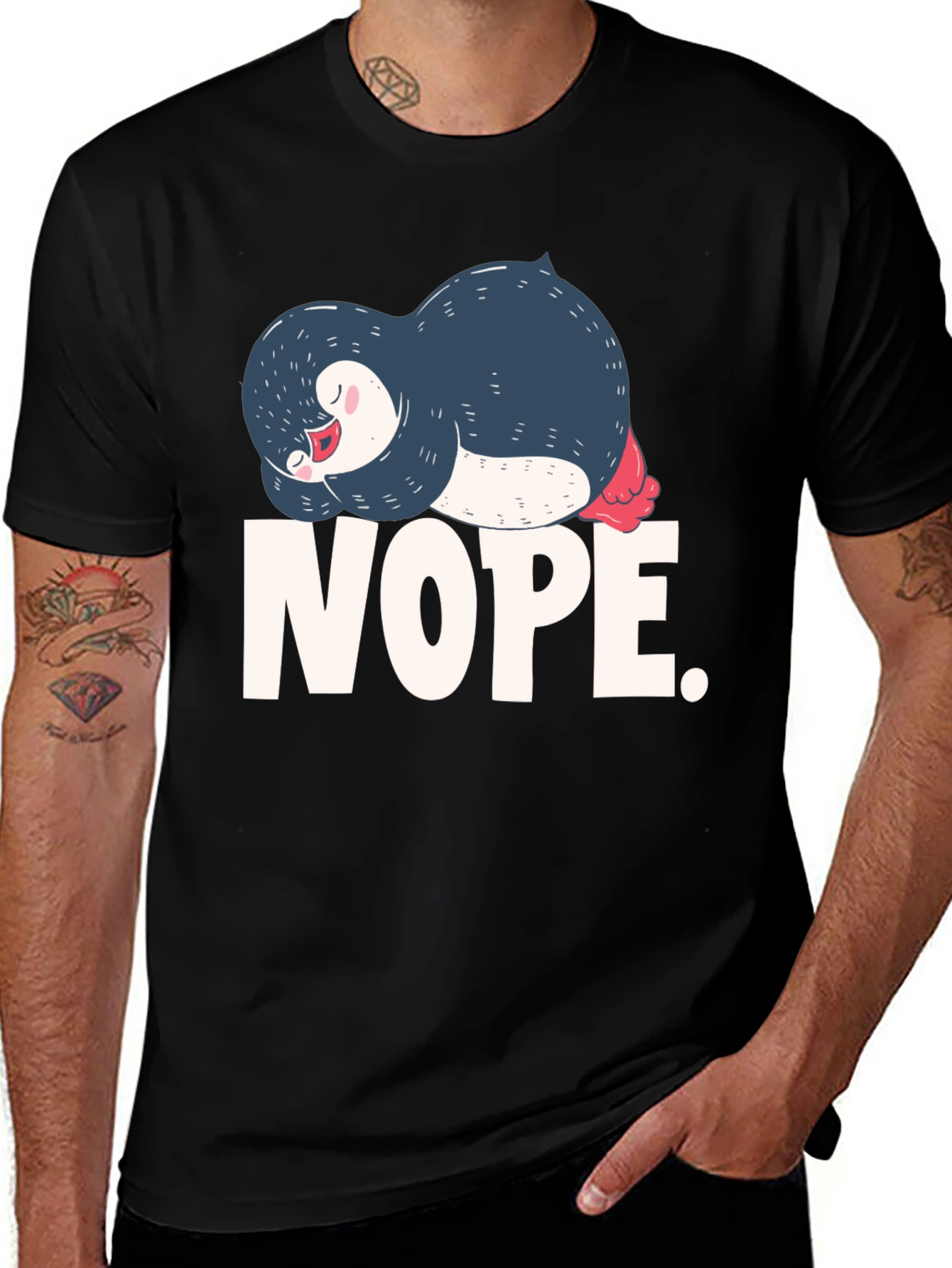 Variant 23 of Nope Penguin Graphic Tee - Comfy Relaxed Fit