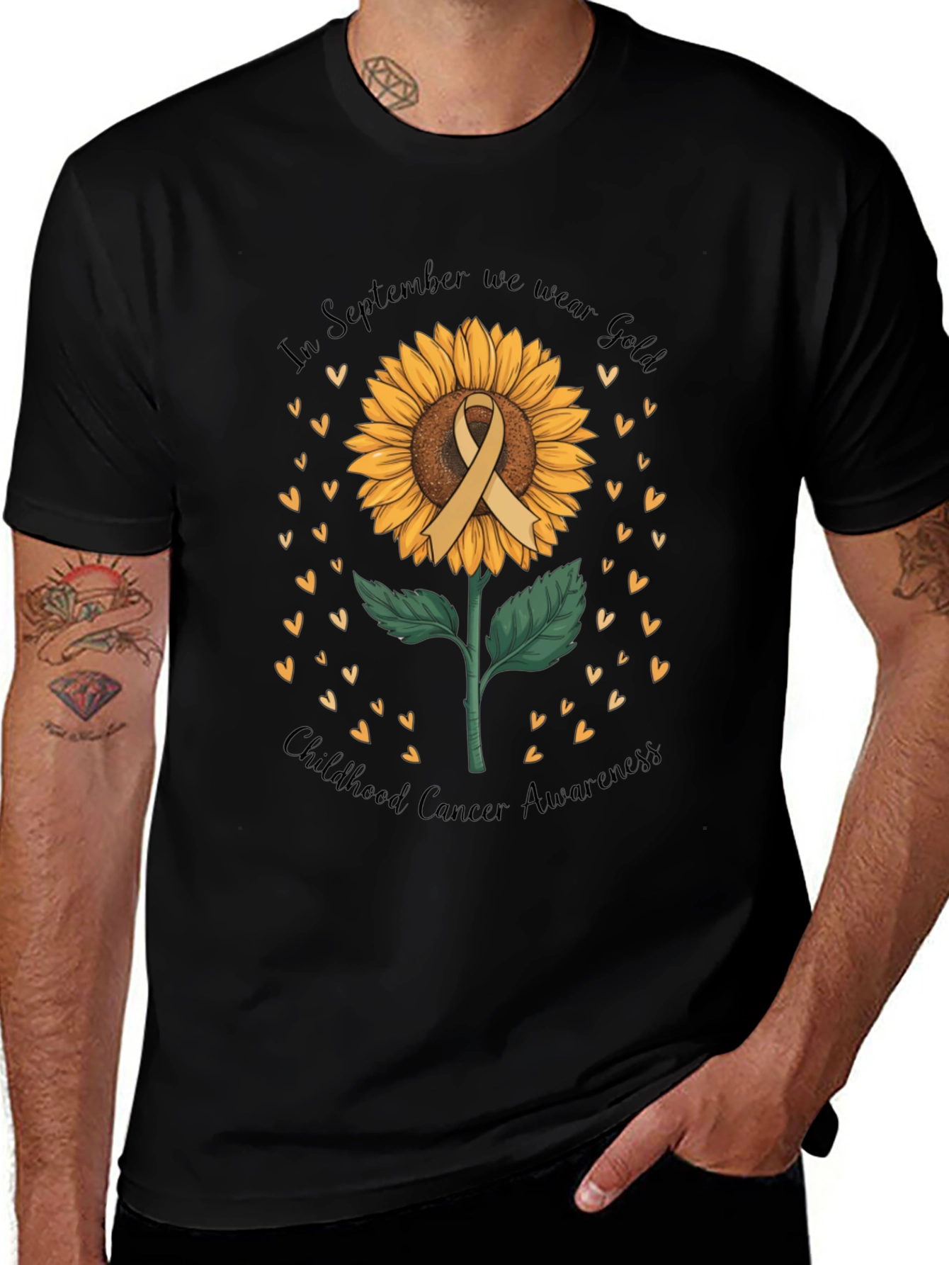 Childhood Cancer Awareness Sunflower T-Shirt