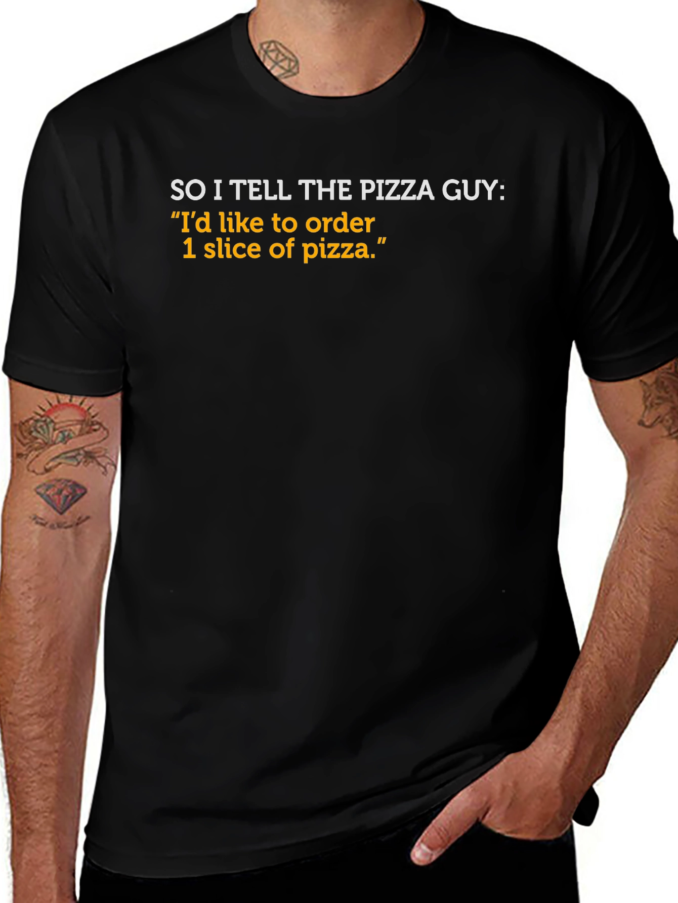 Variant 28 of Pizza Guy T-Shirt - "1 Slice of Pizza" Funny Tee