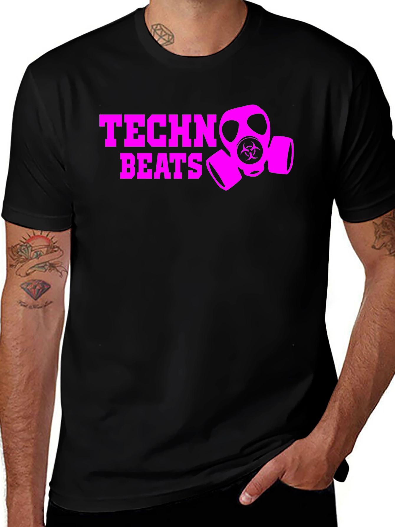 Techno Beats Graphic Tee - Black