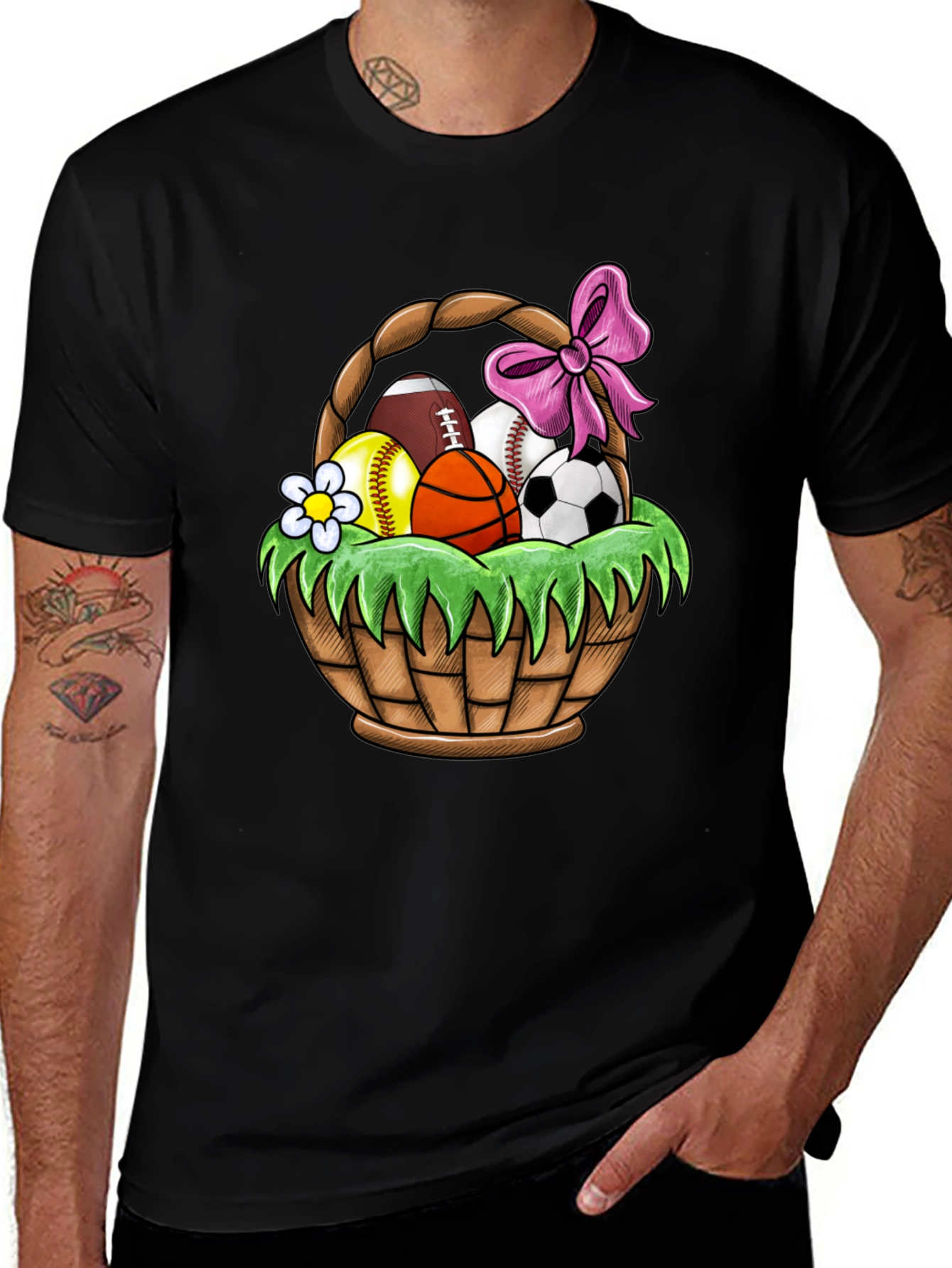 Sports Ball Easter Basket Graphic Tee