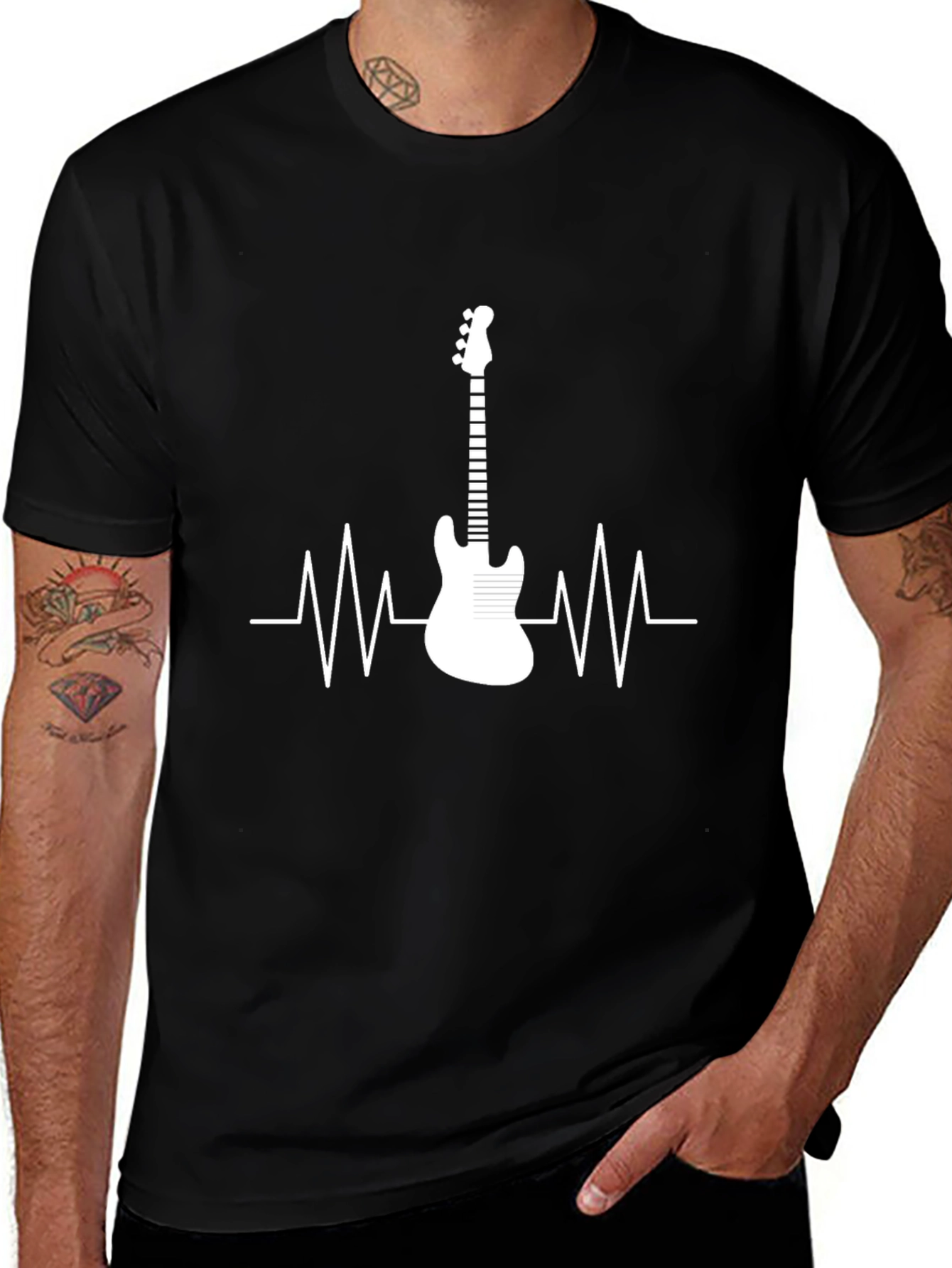 Variant 22 of Guitar Heartbeat T-Shirt - Music Lover Tee