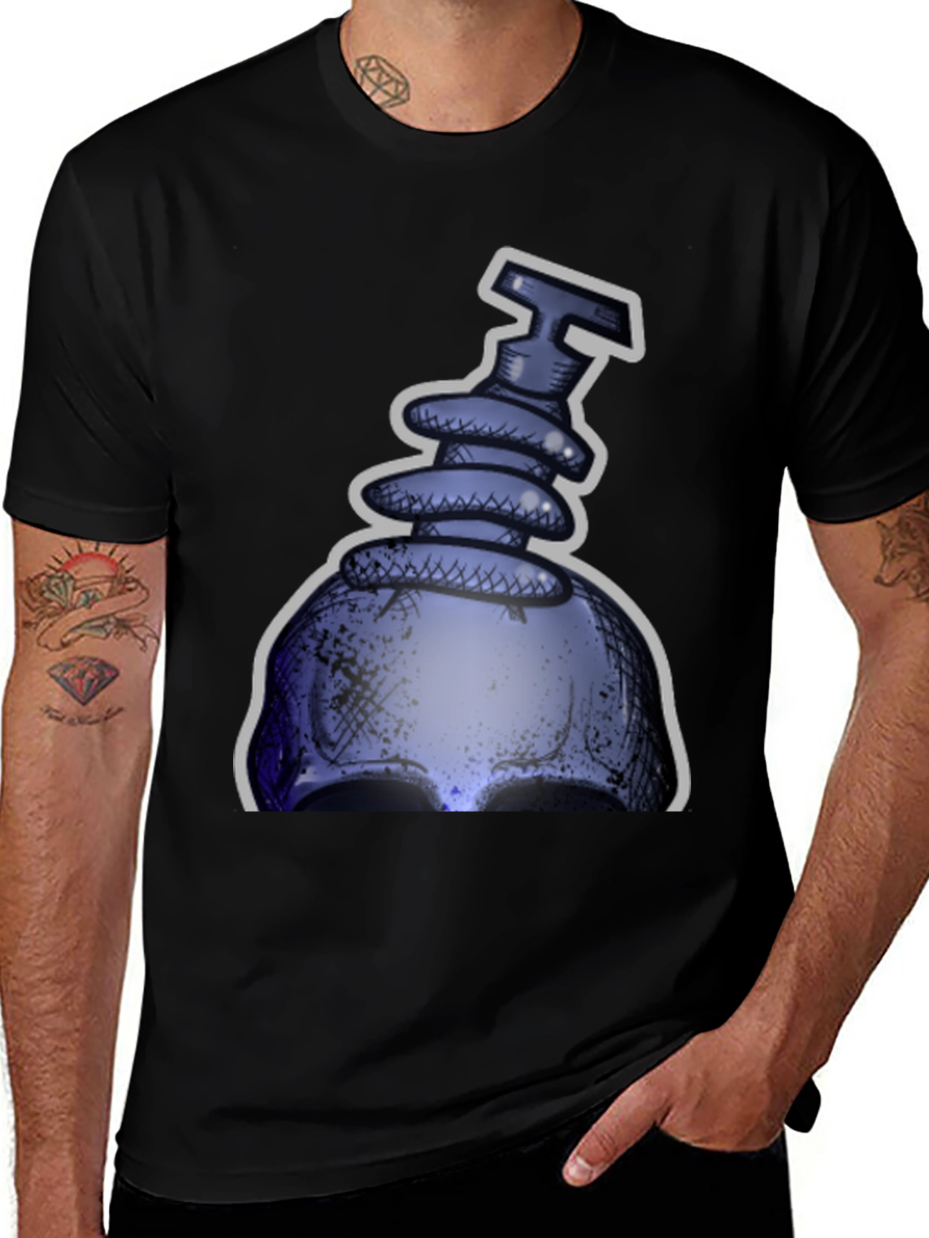 Variant 22 of Cool Graphic Tee - Skull with Electrical Insulator
