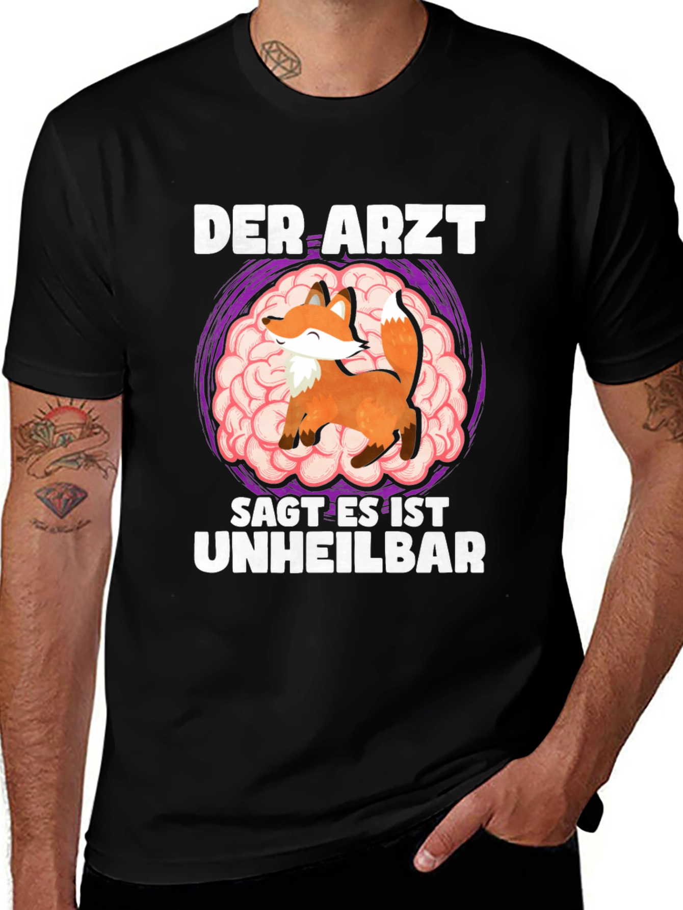 Variant 30 of Fox Brain German Humor T-Shirt