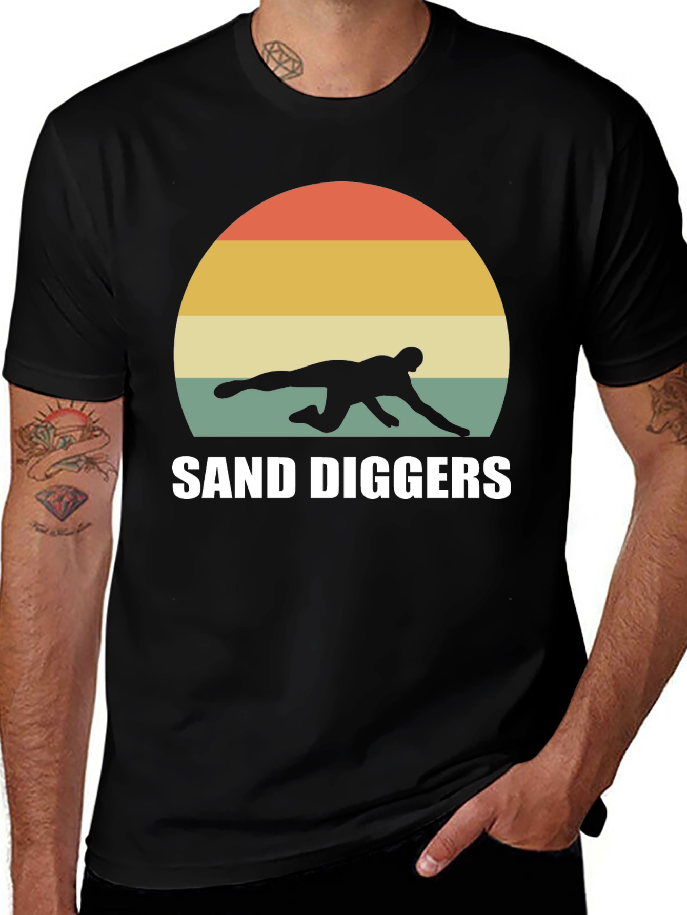 Variant 9 of Retro Sand Diggers T-Shirt - Beach Volleyball Tee