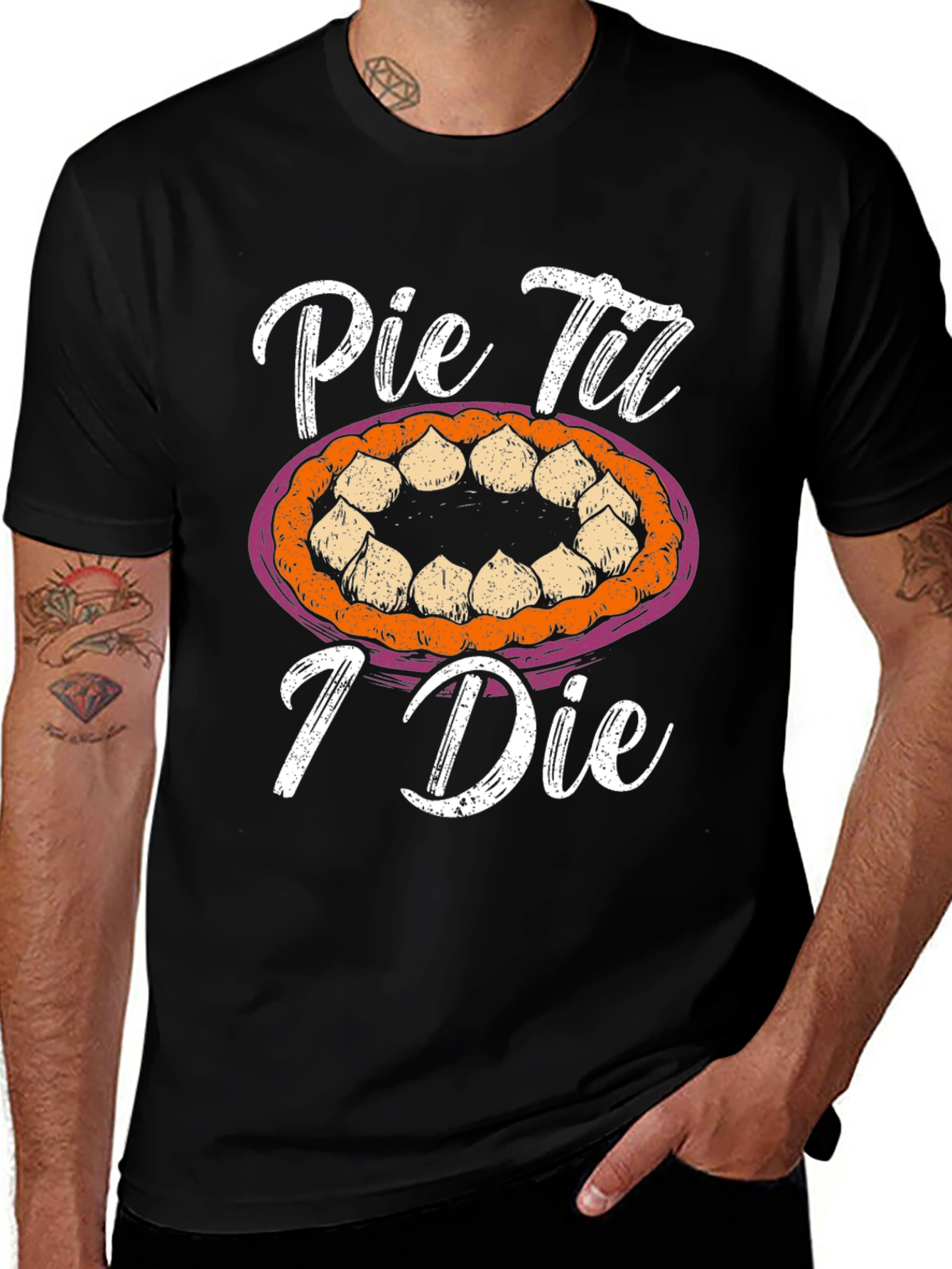 Variant 7 of Pie Til I Die Graphic Tee - Funny Foodie T-Shirt
